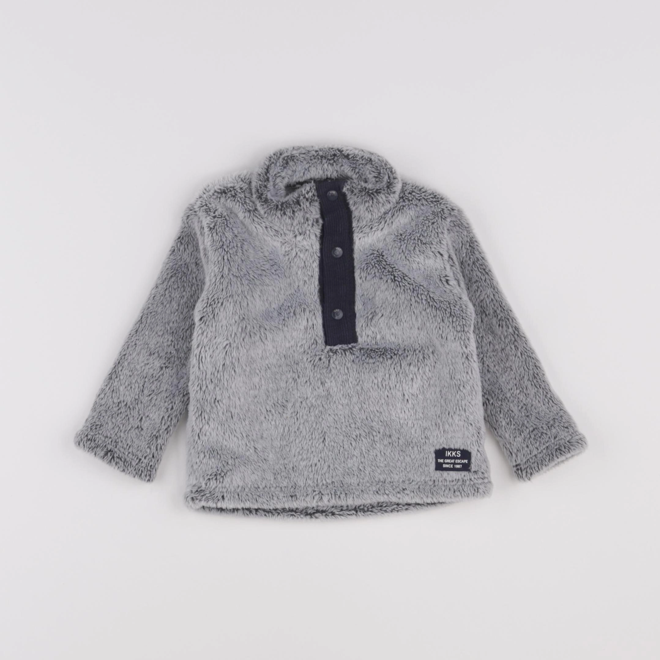 IKKS - sweat imprimé au dos gris - 6 mois