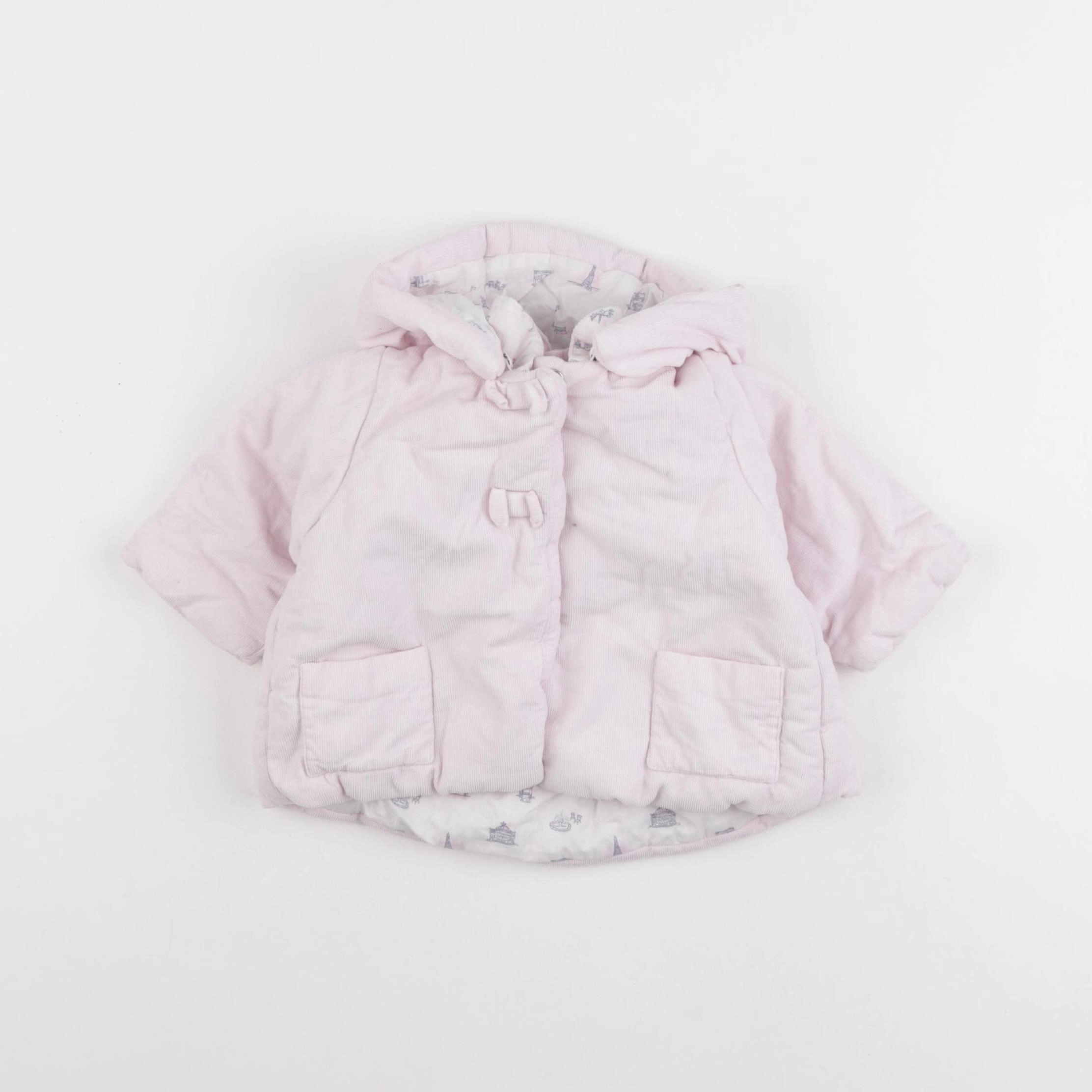 Jacadi - veste doublé rose - 3 mois