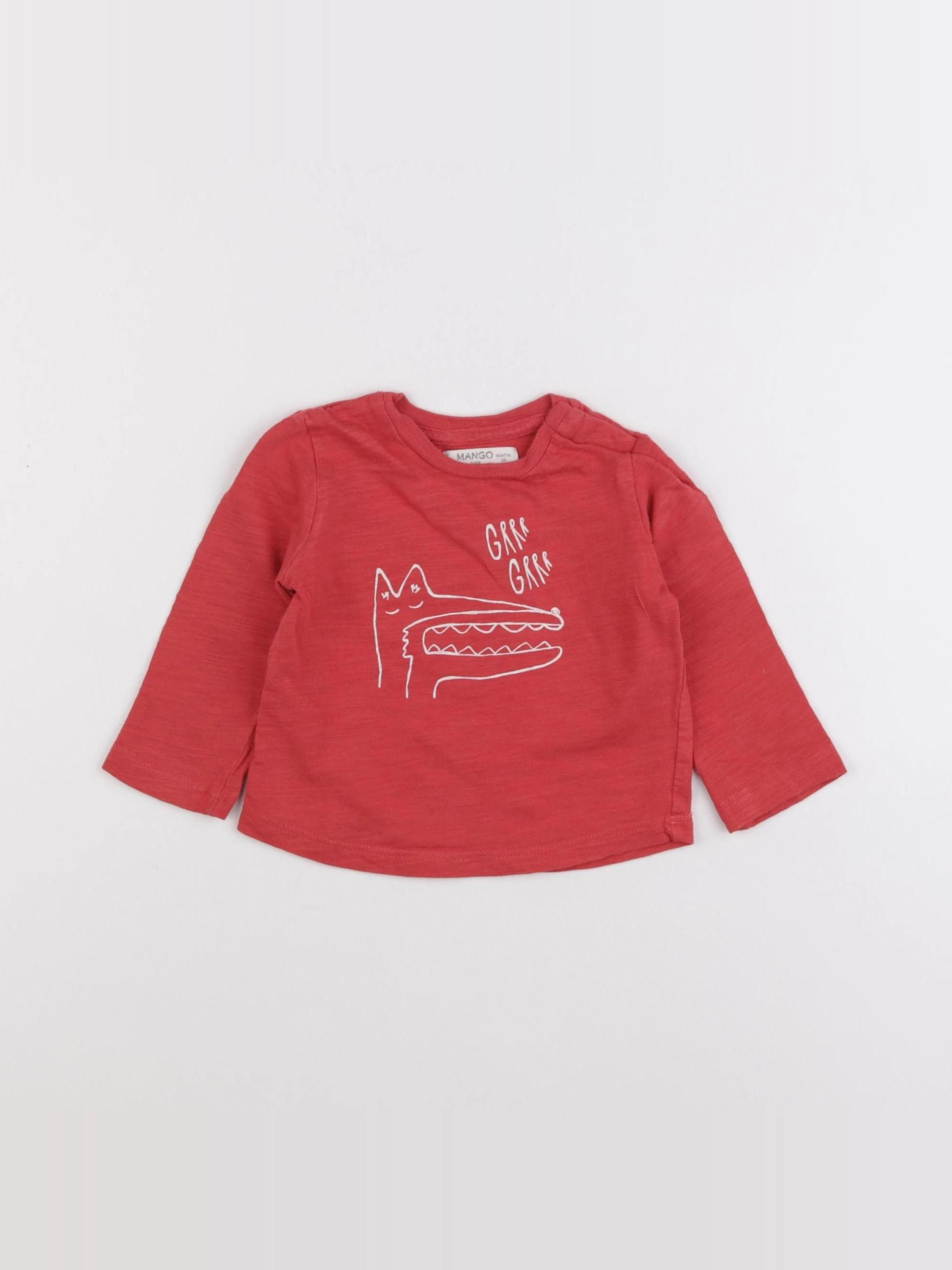 Mango - tee-shirt rouge - 6/9 mois