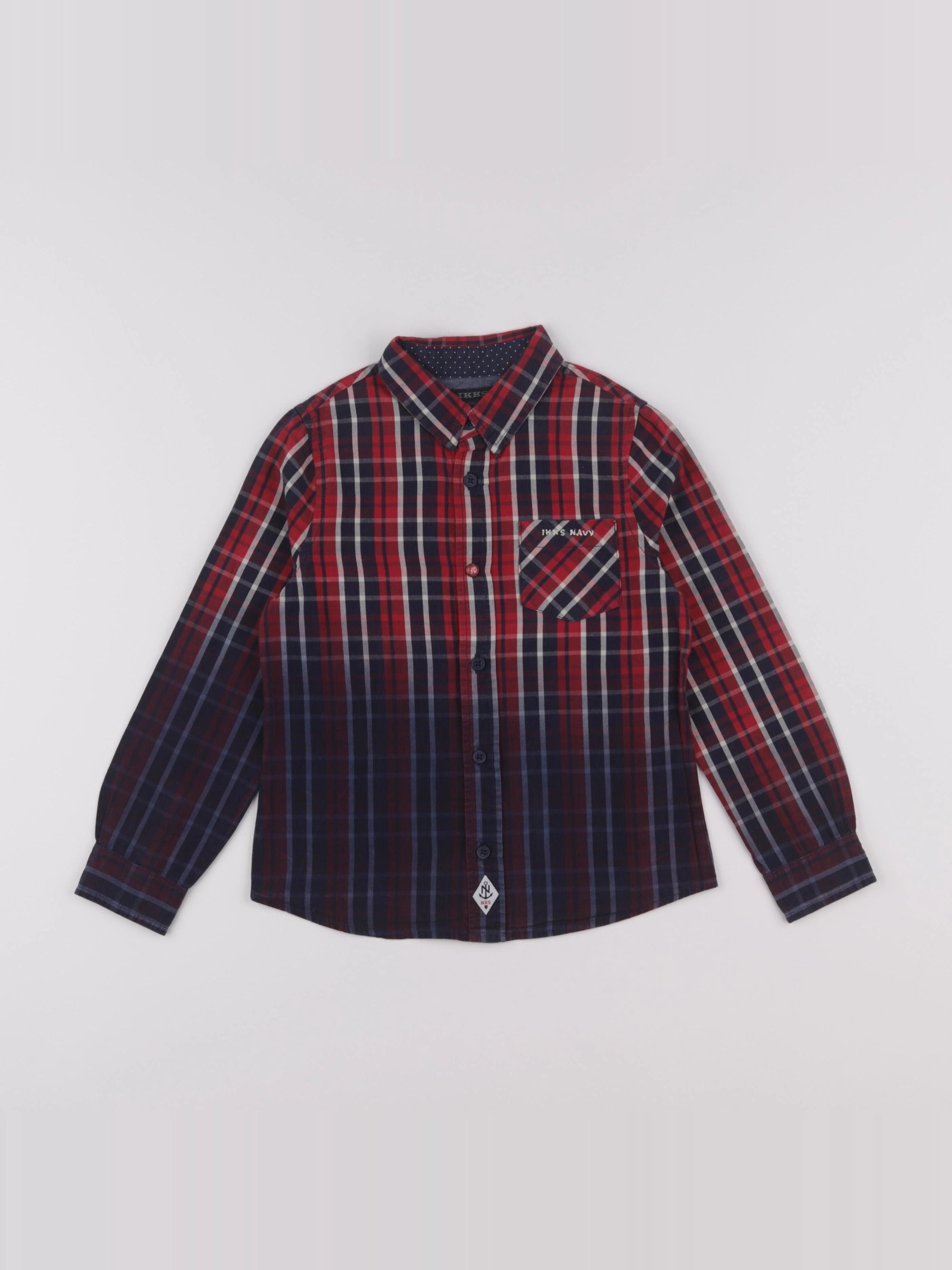 IKKS - chemise bleu, rouge - 5 ans
