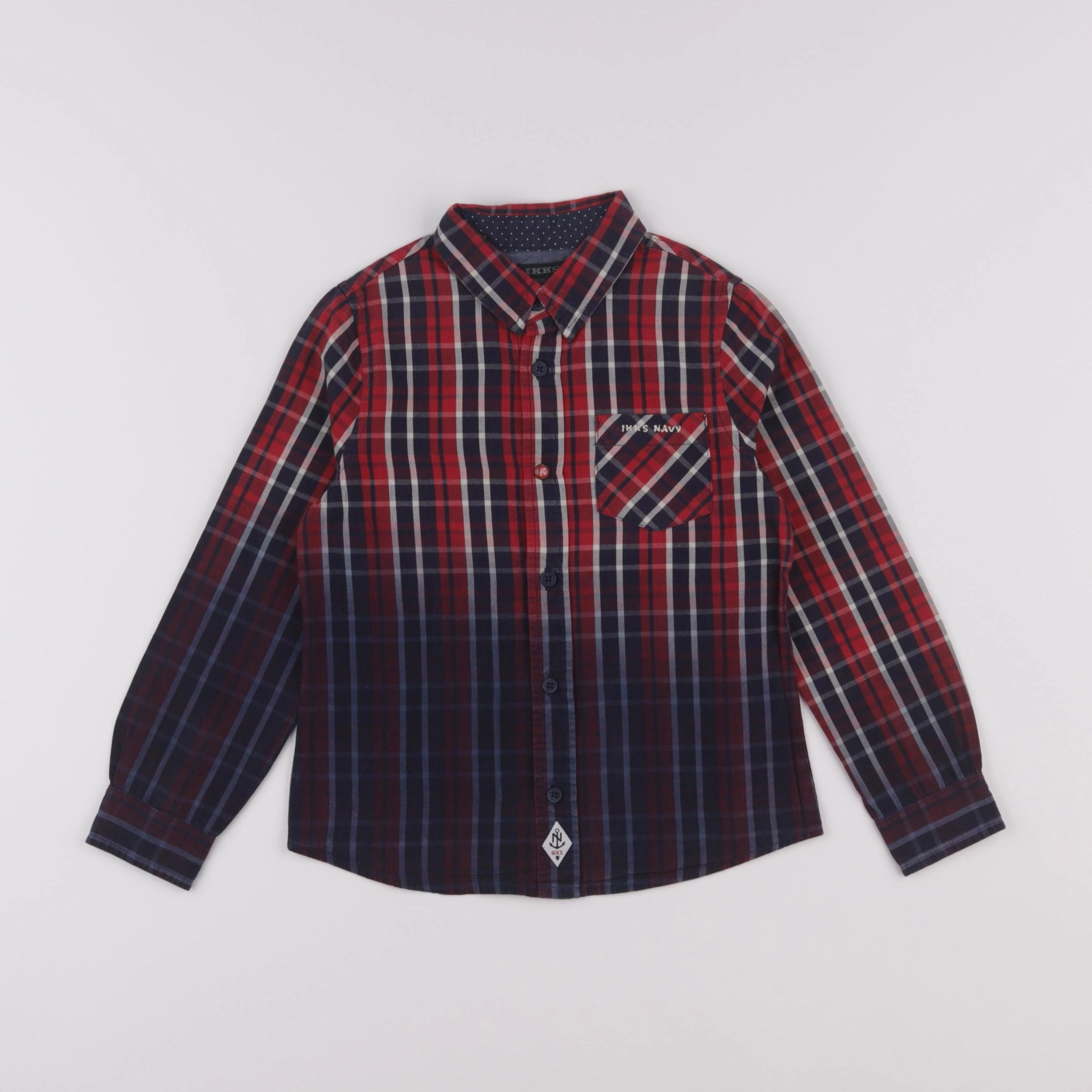 IKKS - chemise bleu, rouge - 5 ans