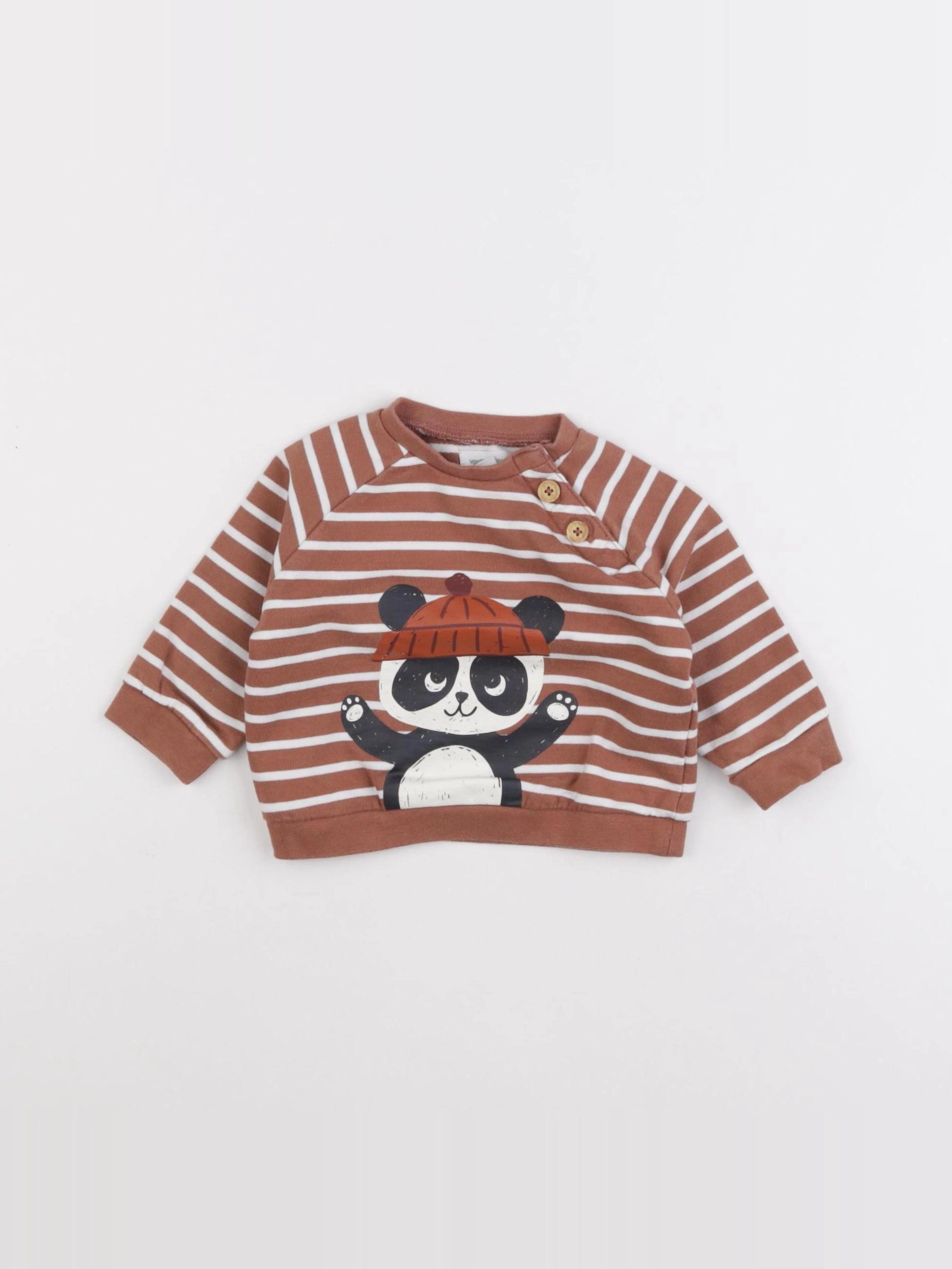 Vertbaudet - sweat marron - 6 mois
