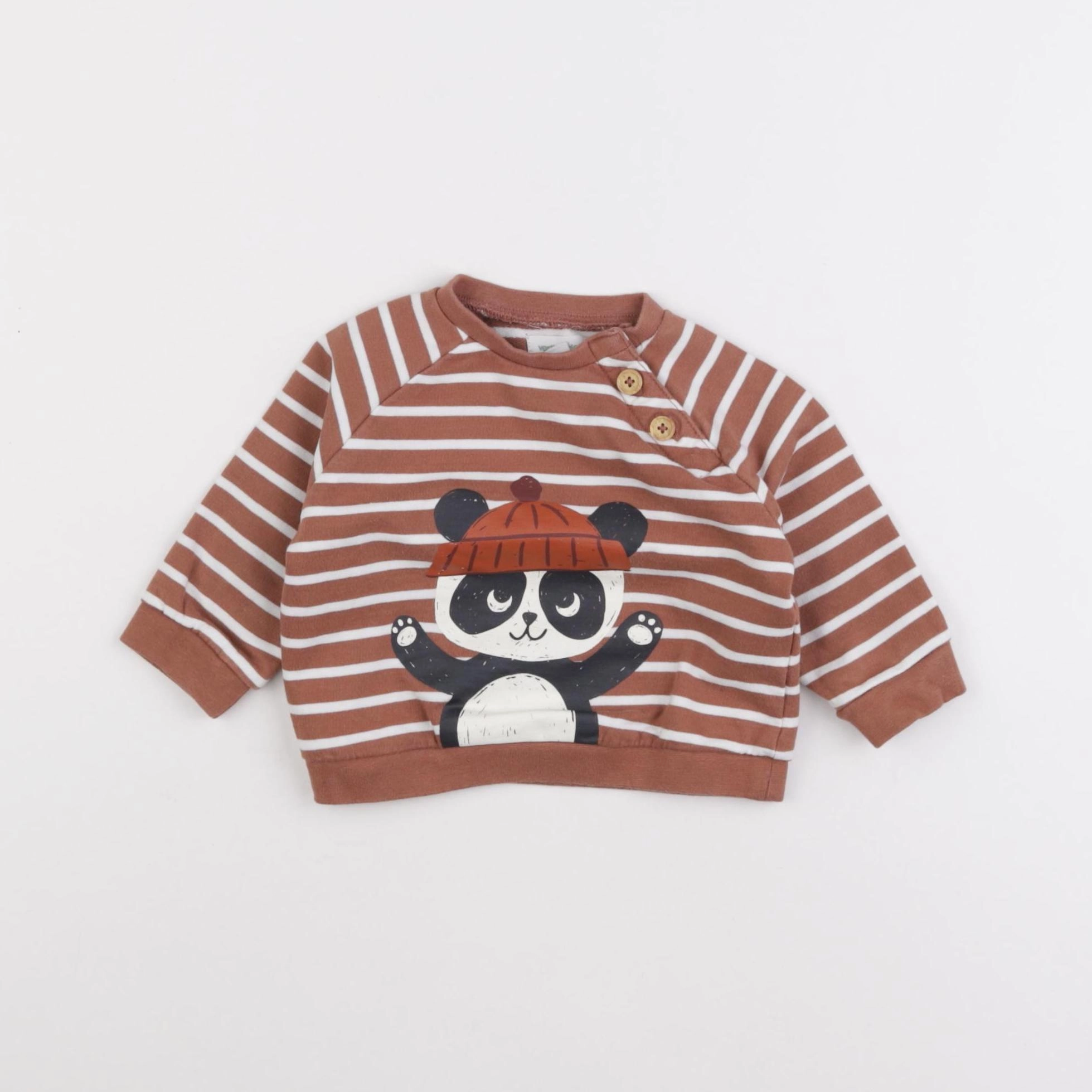 Vertbaudet - sweat marron - 6 mois