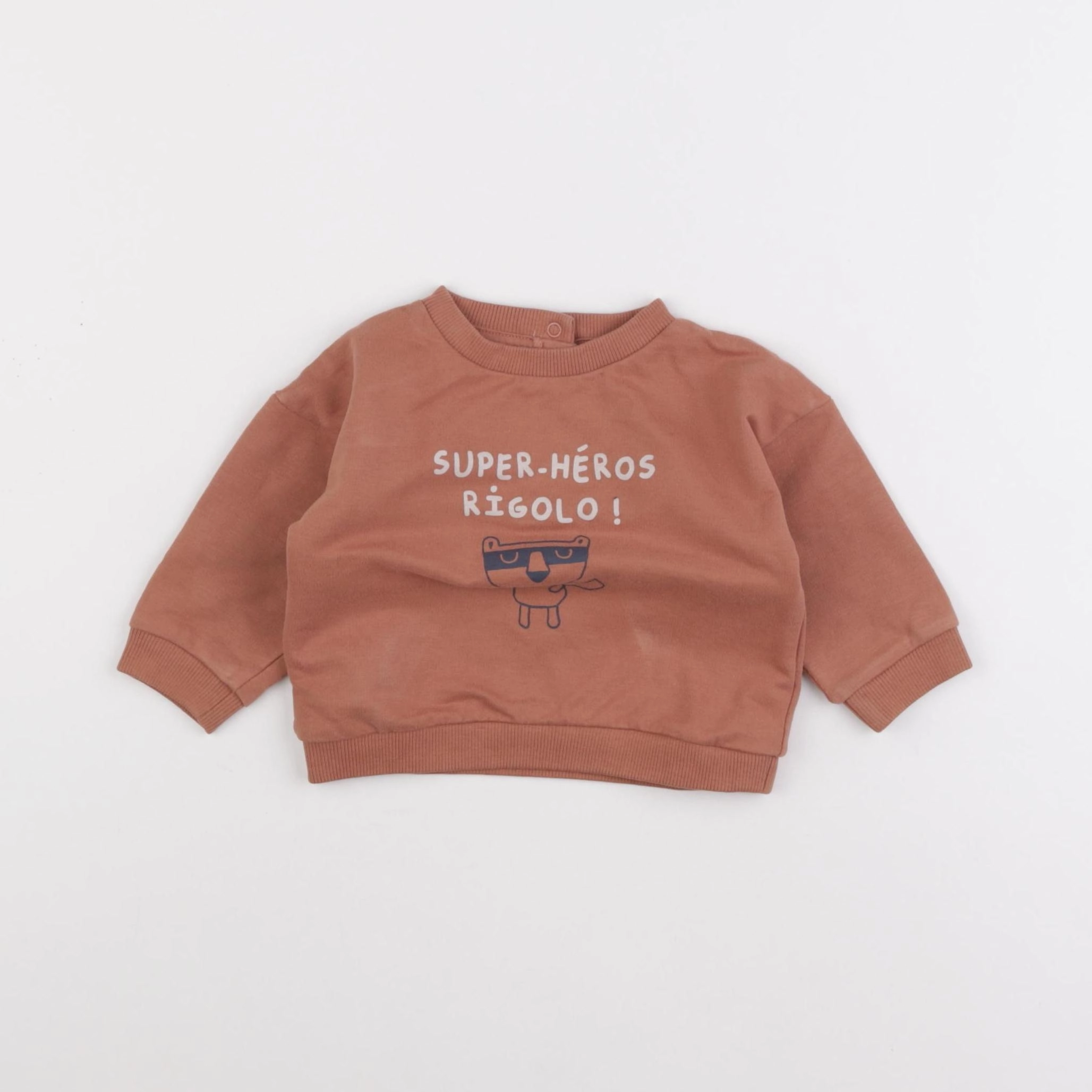 Vertbaudet - sweat marron - 6 mois