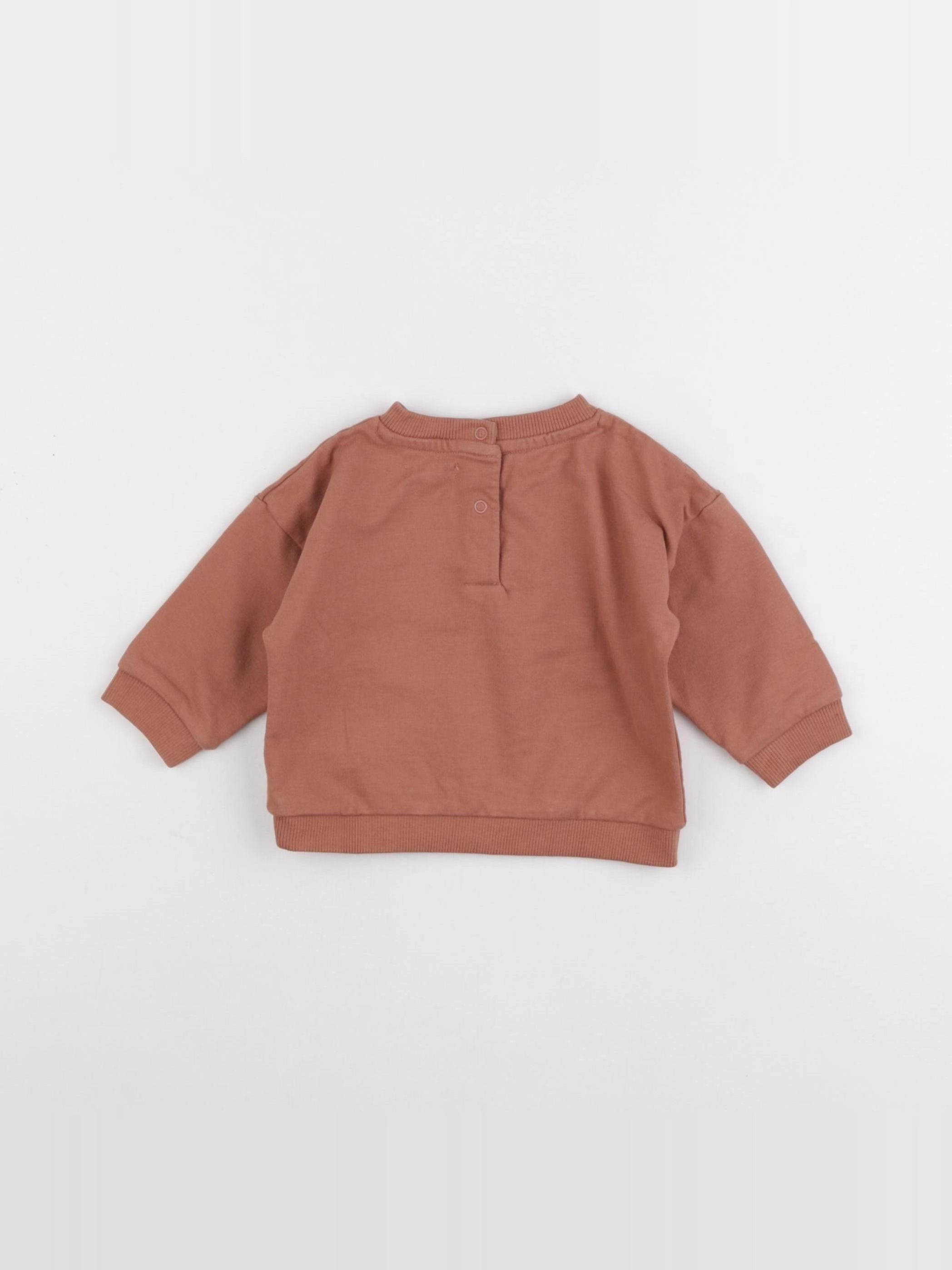 Vertbaudet - sweat marron - 6 mois