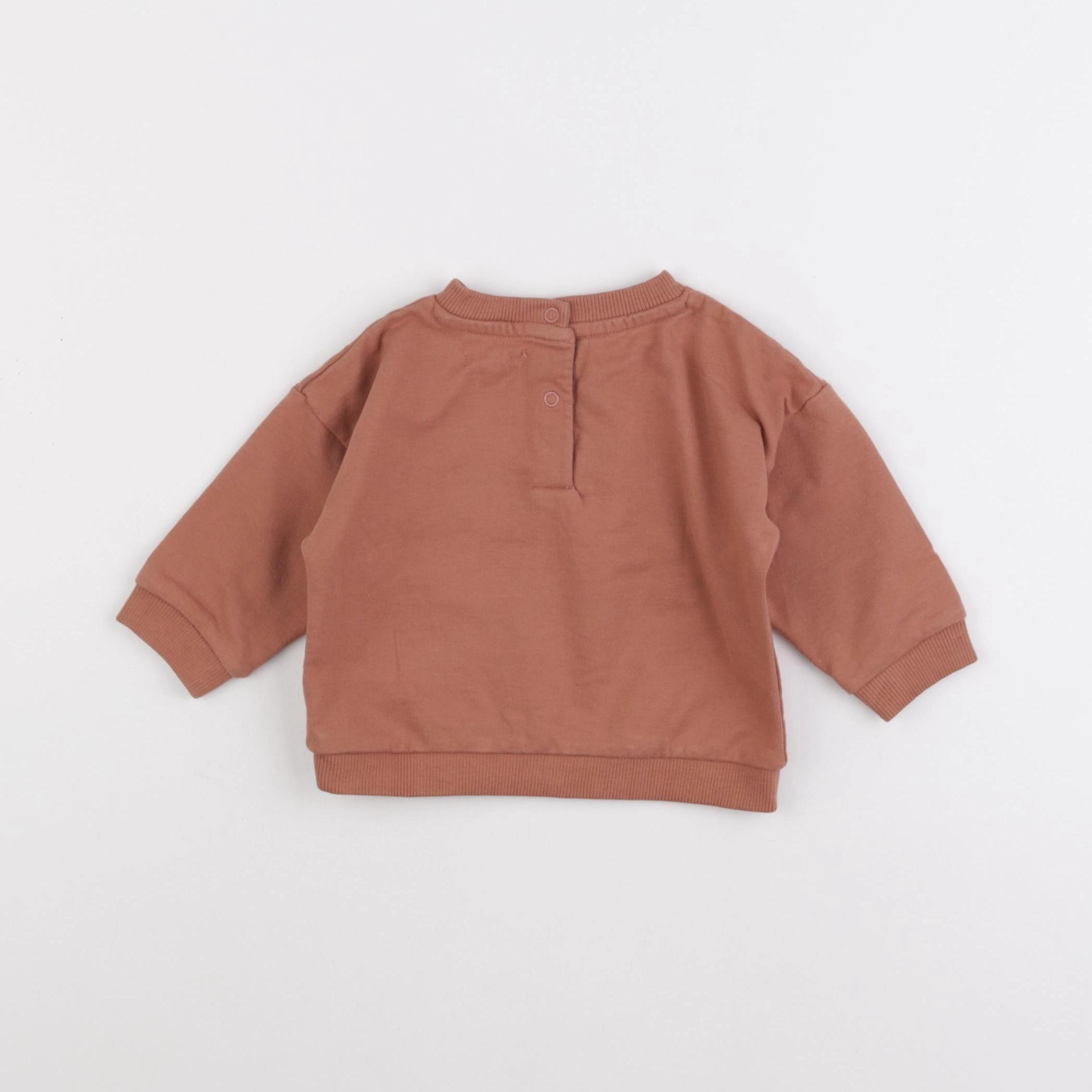 Vertbaudet - sweat marron - 6 mois