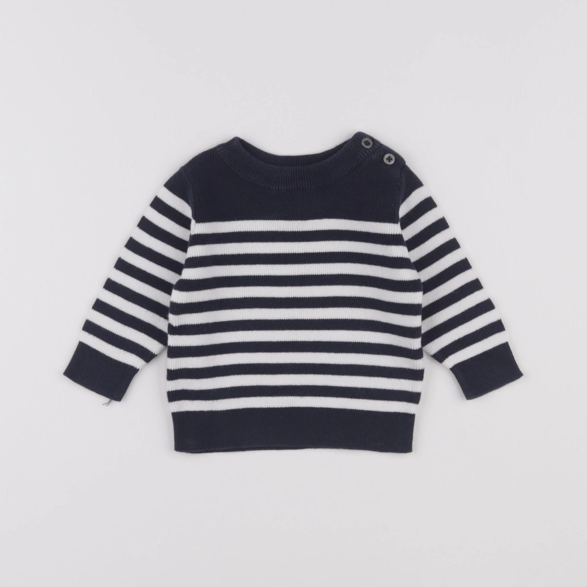 Vertbaudet - pull bleu - 3 mois