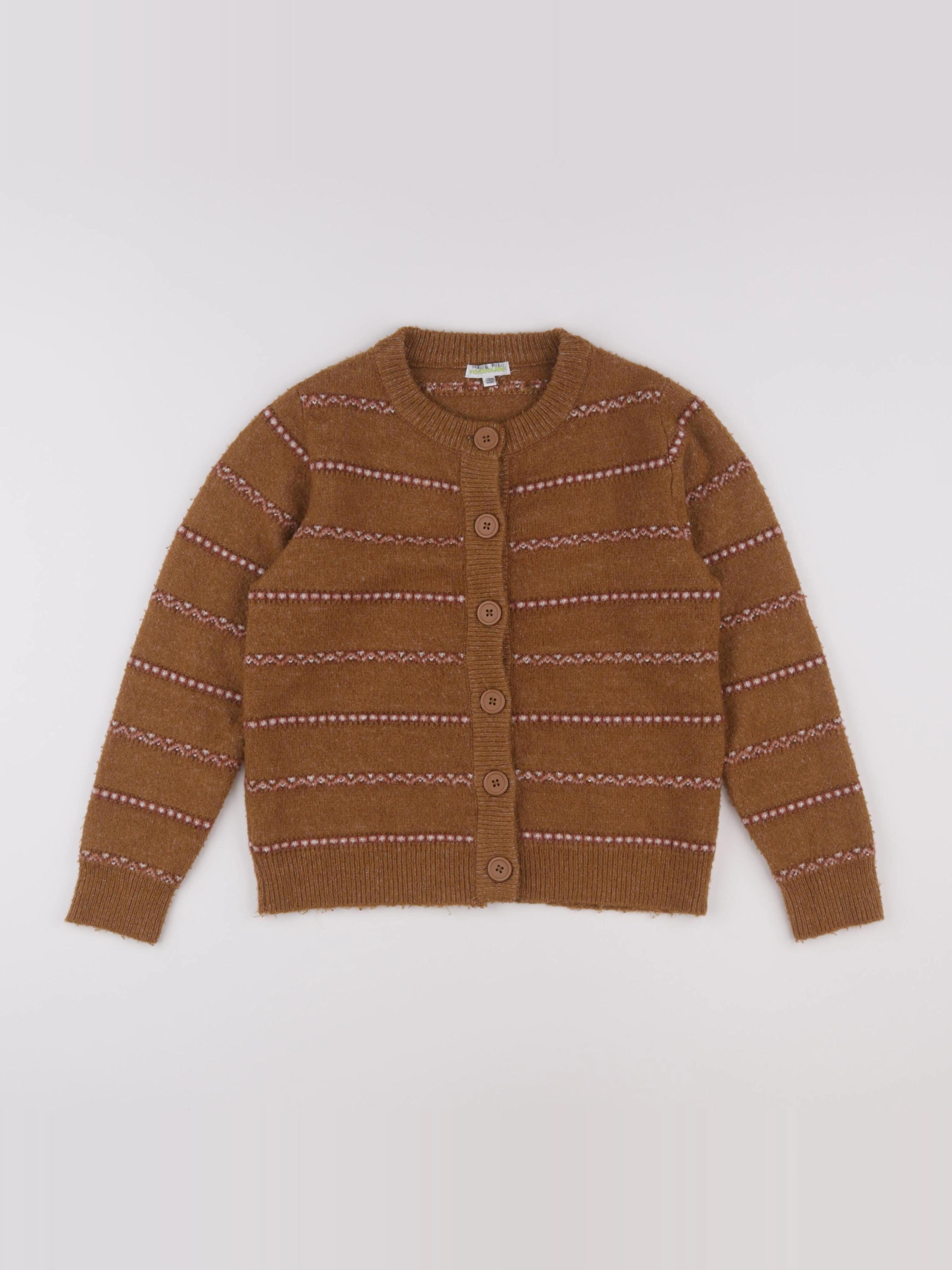 Vertbaudet - gilet marron - 8 ans