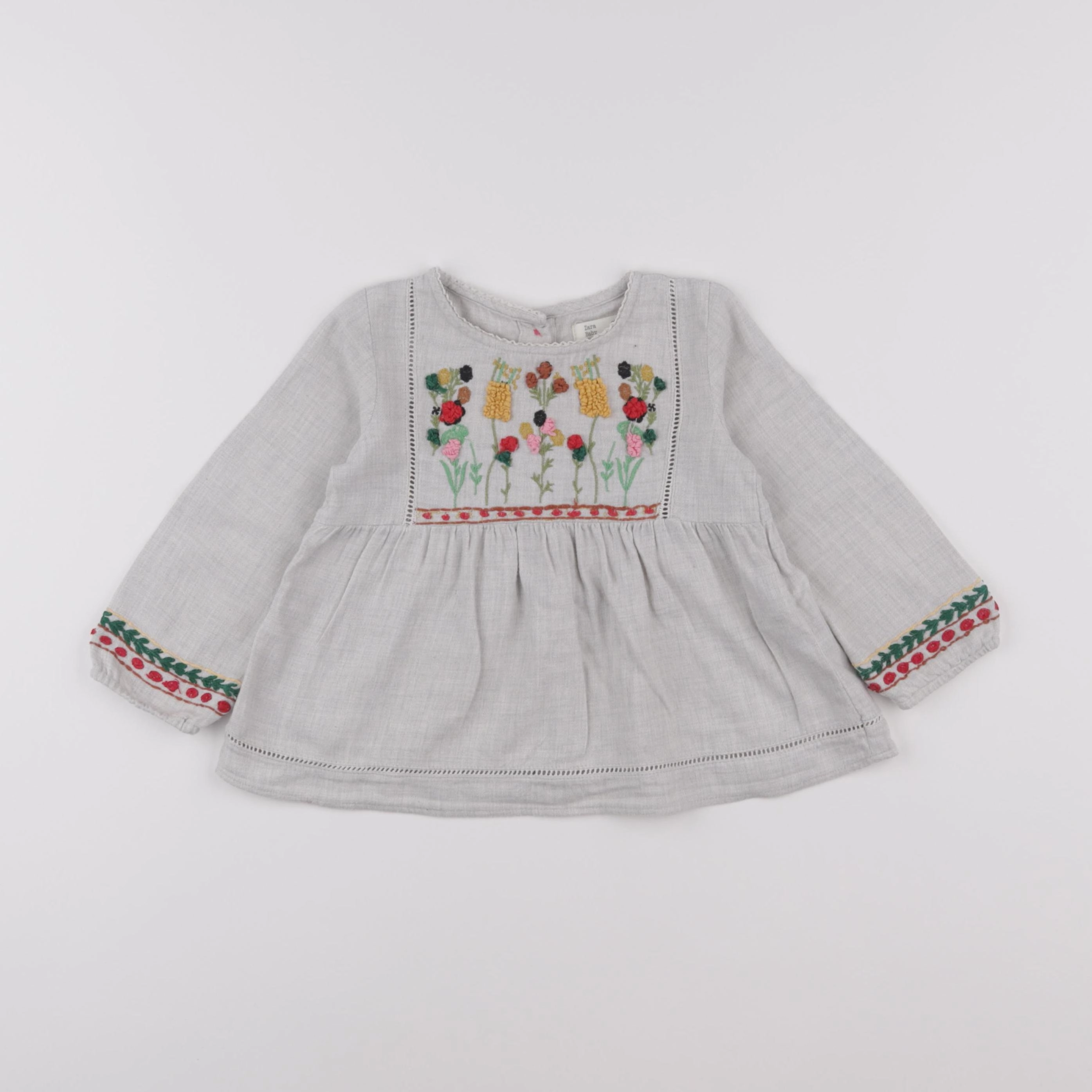 Zara - blouse gris - 18/24 mois