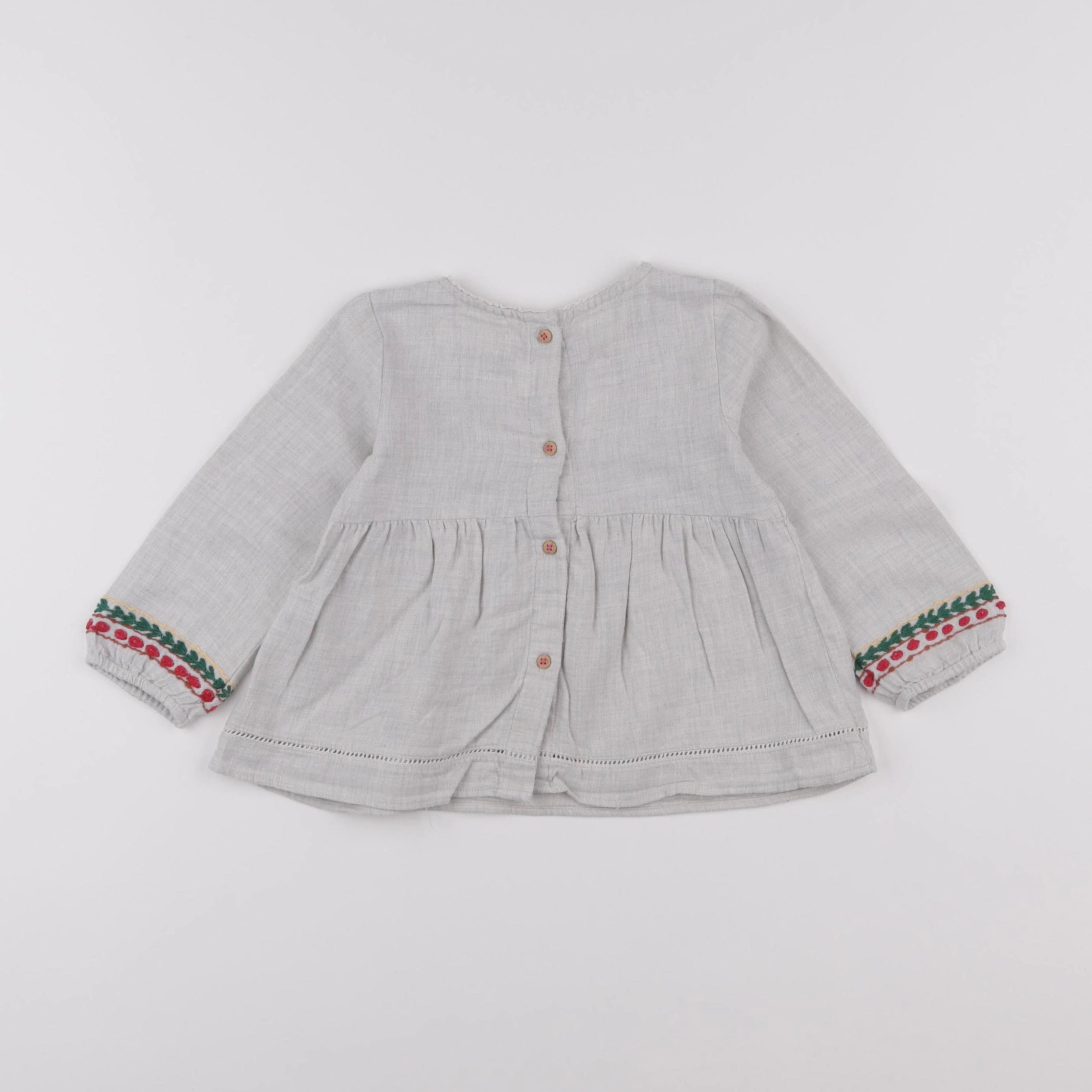 Zara - blouse gris - 18/24 mois