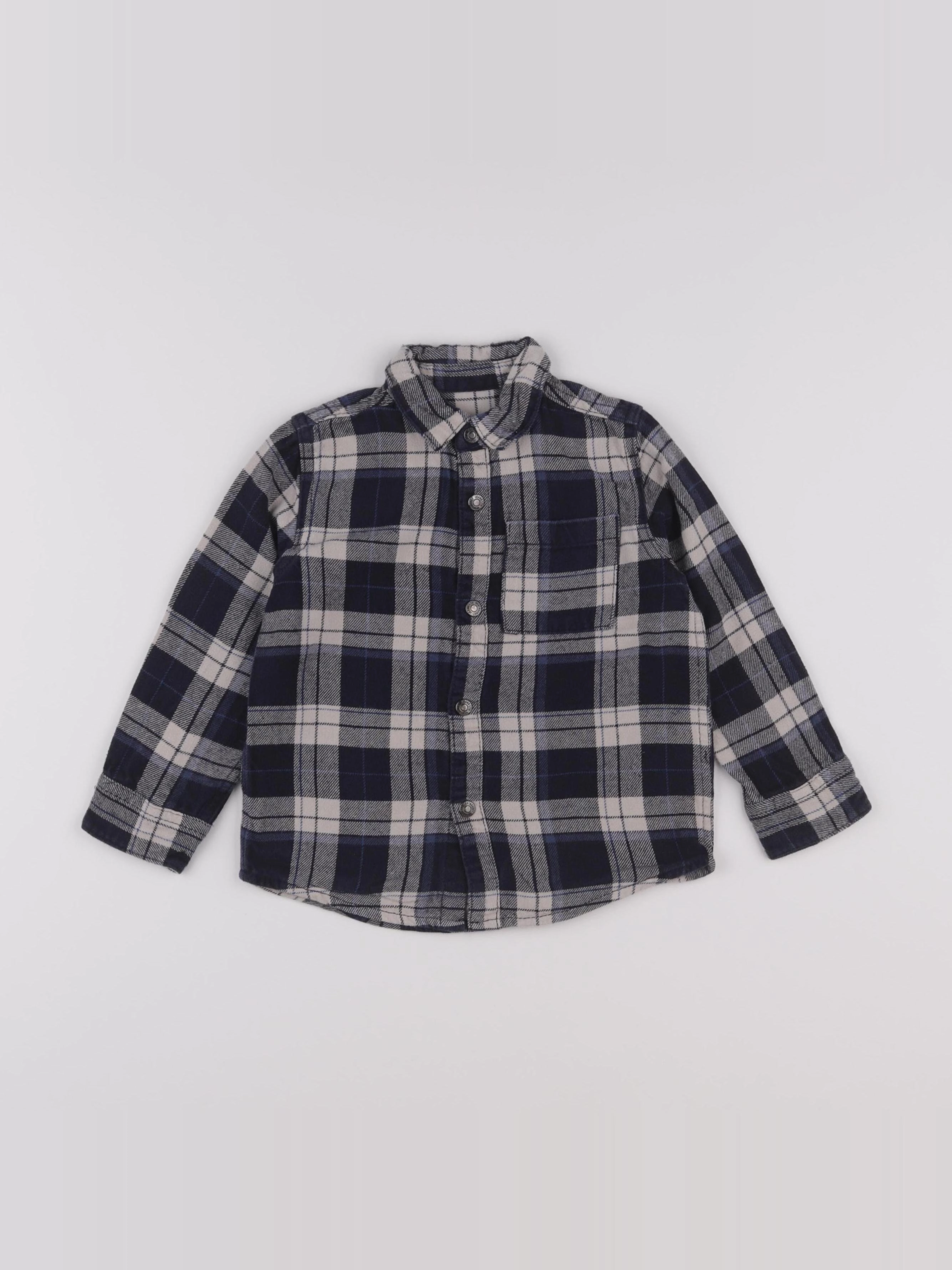 Vertbaudet - chemise bleu, beige - 4 ans