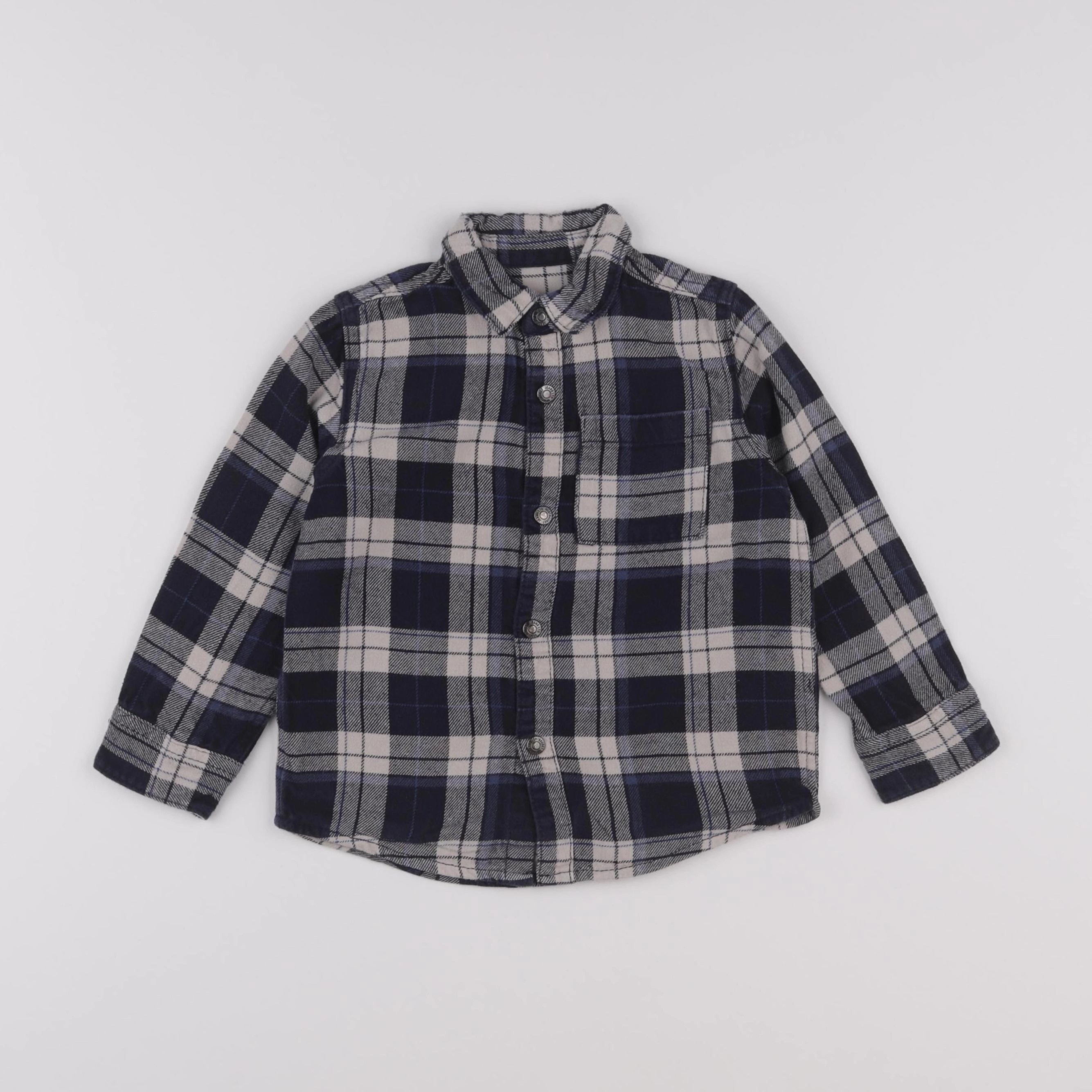Vertbaudet - chemise bleu, beige - 4 ans