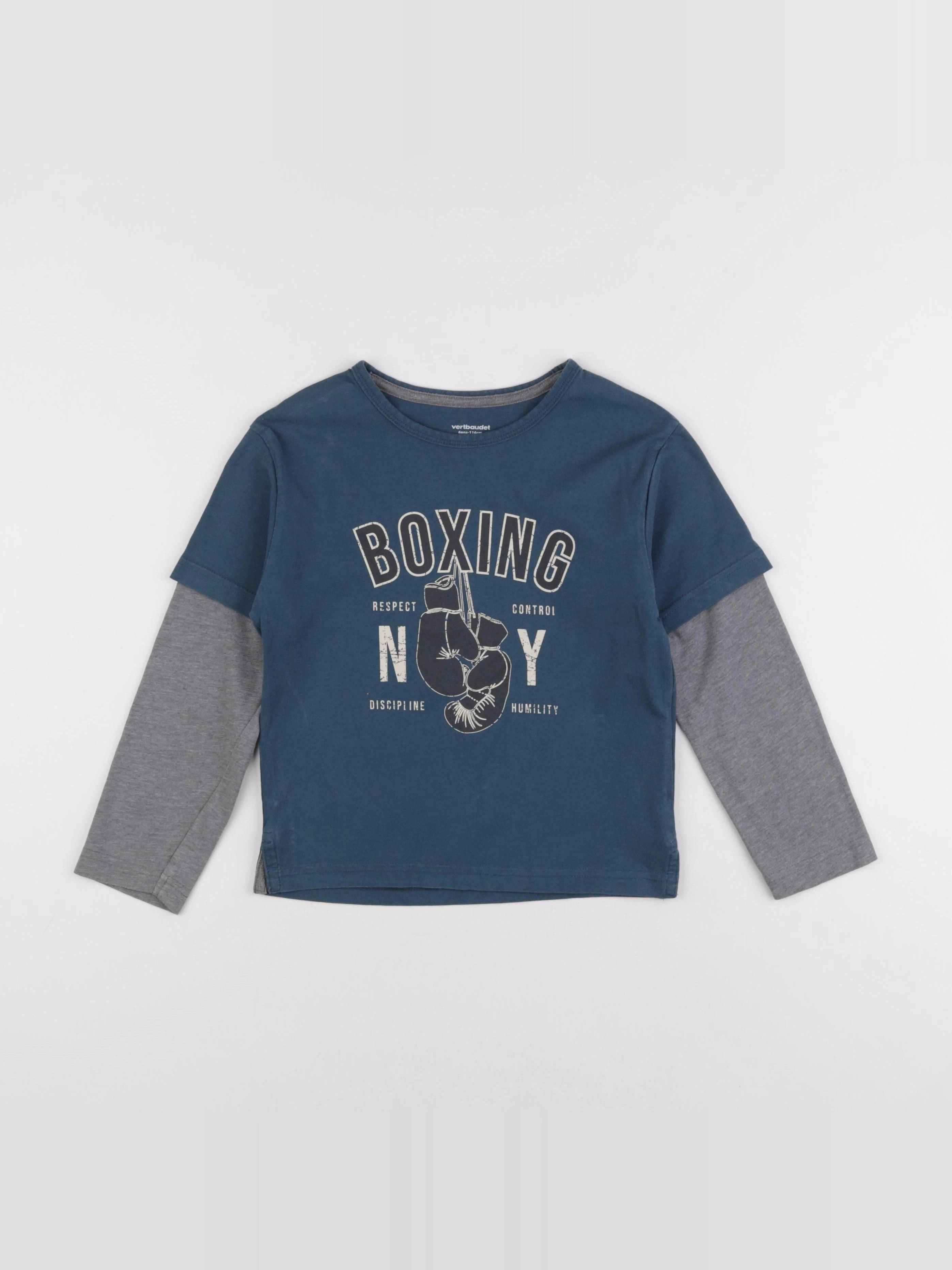 Vertbaudet - tee-shirt bleu - 6 ans