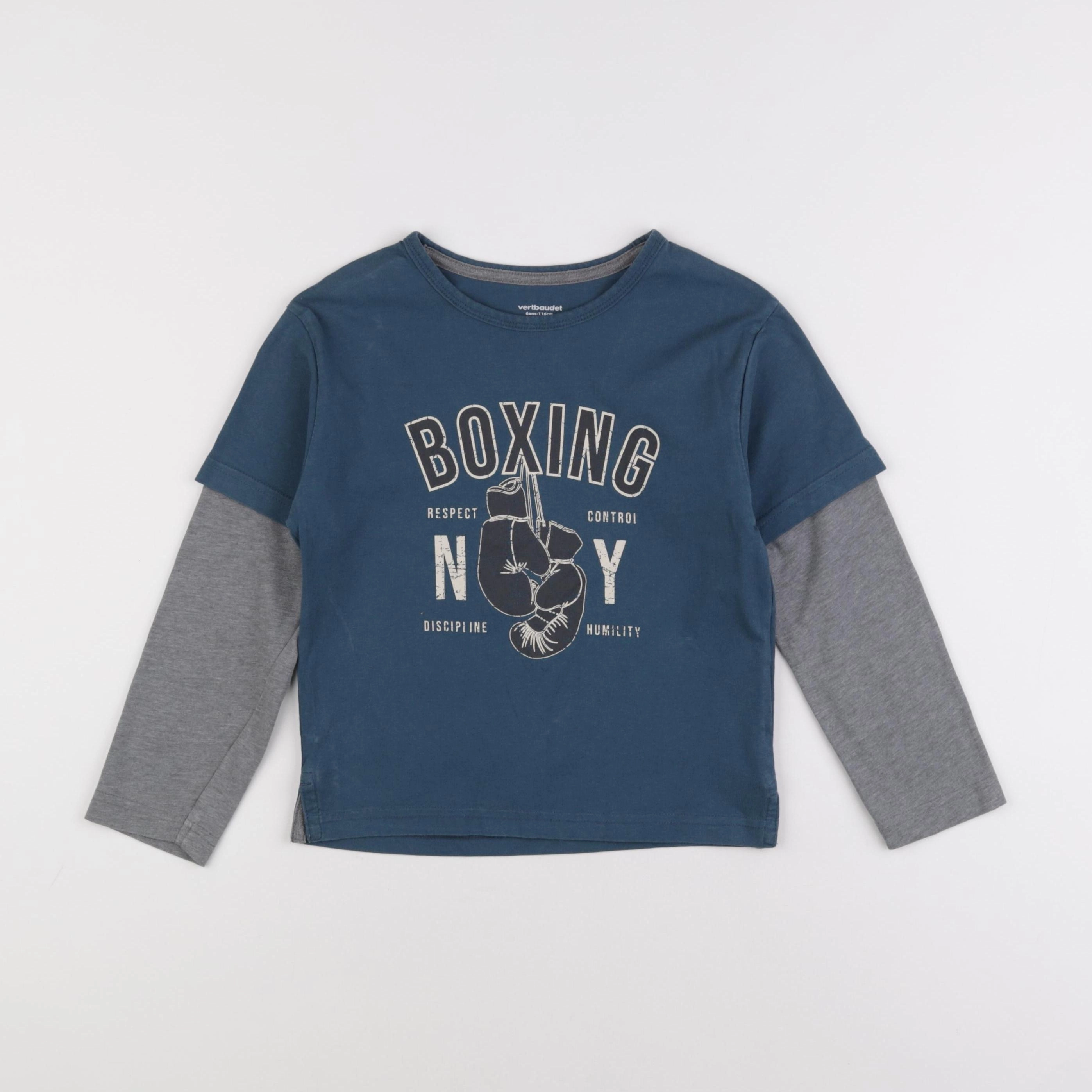 Vertbaudet - tee-shirt bleu - 6 ans