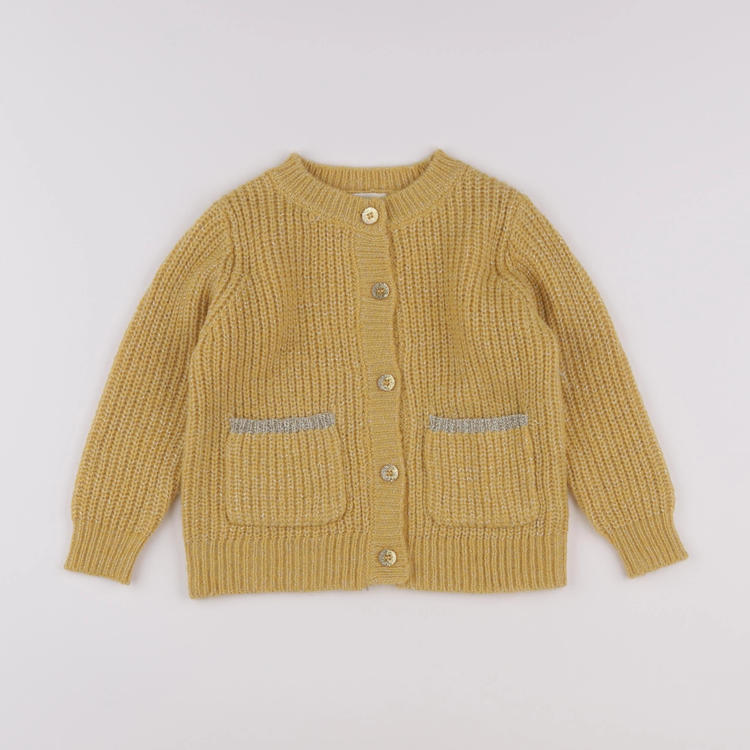 Vertbaudet - gilet jaune, or - 4 ans
