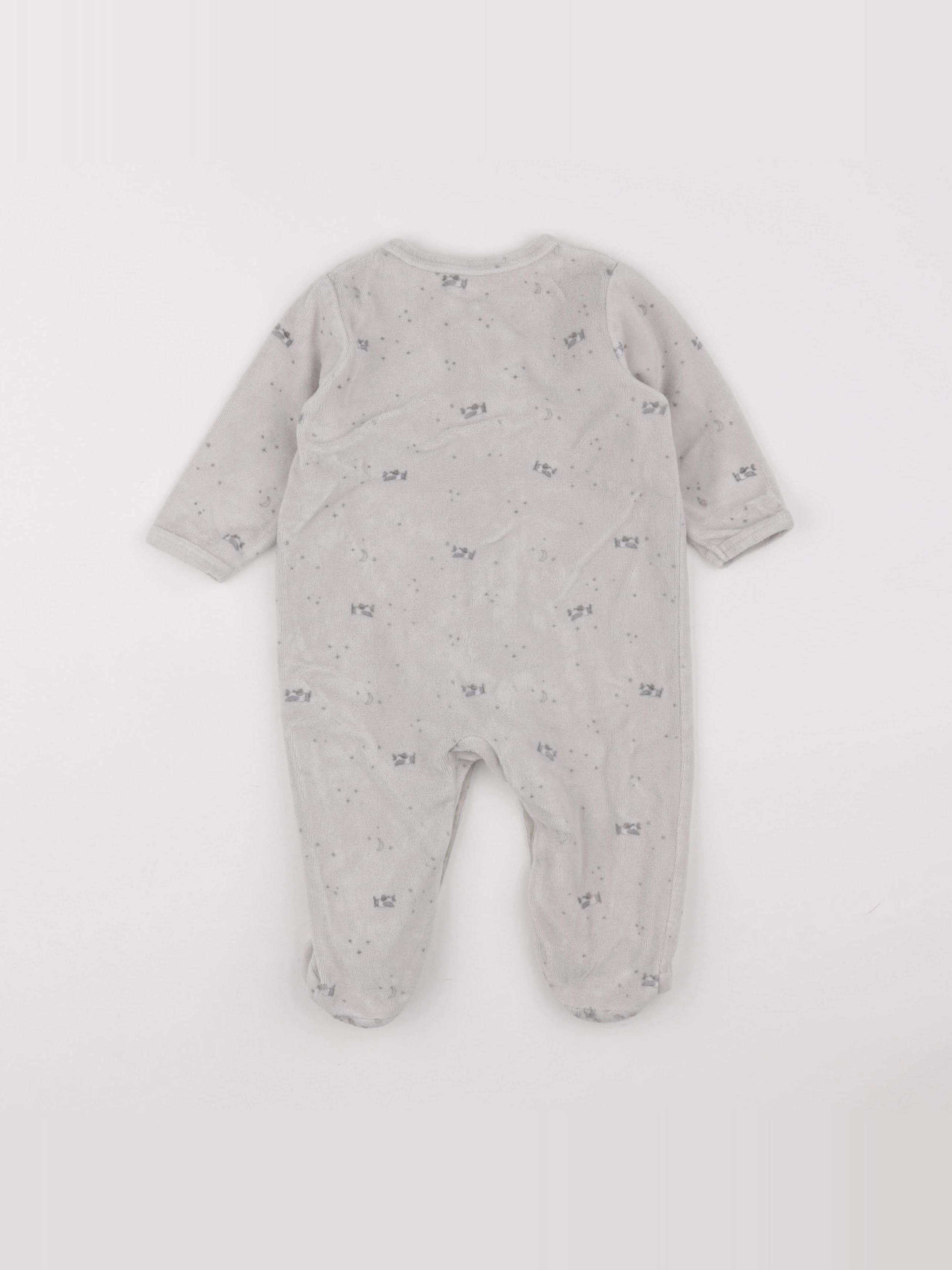 Vertbaudet - pyjama velours beige - 9 mois