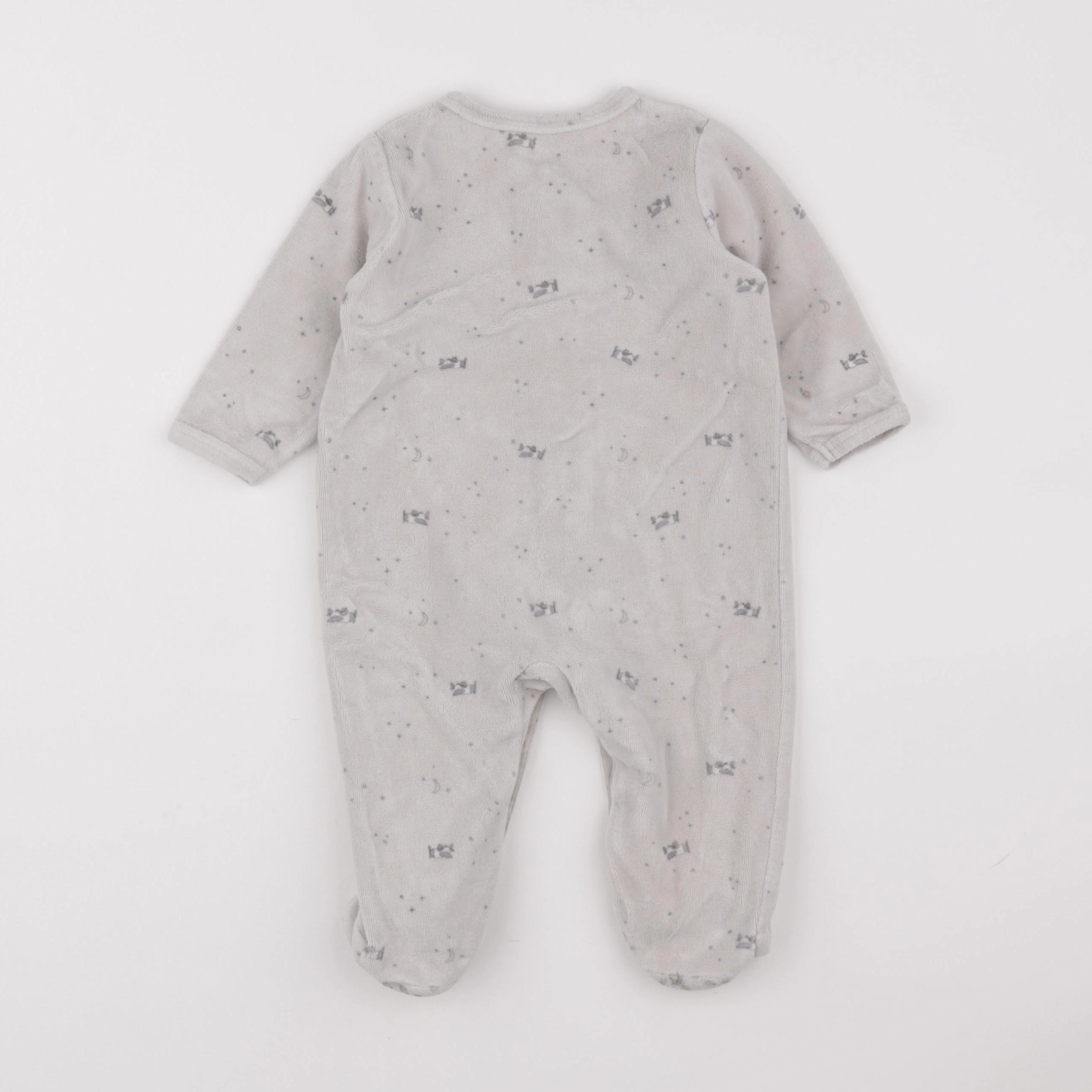 Vertbaudet - pyjama velours beige - 9 mois