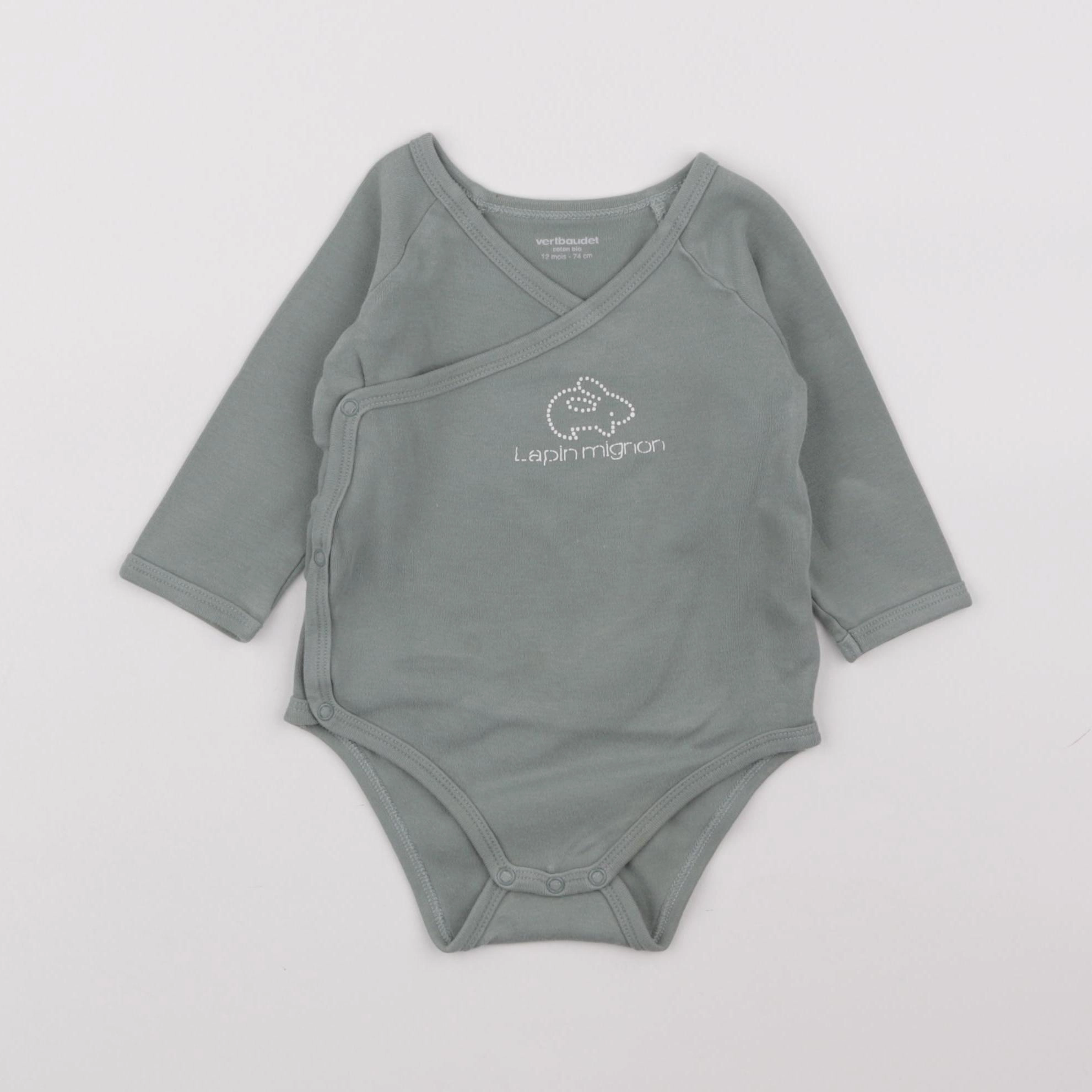 Vertbaudet - body vert - 12 mois