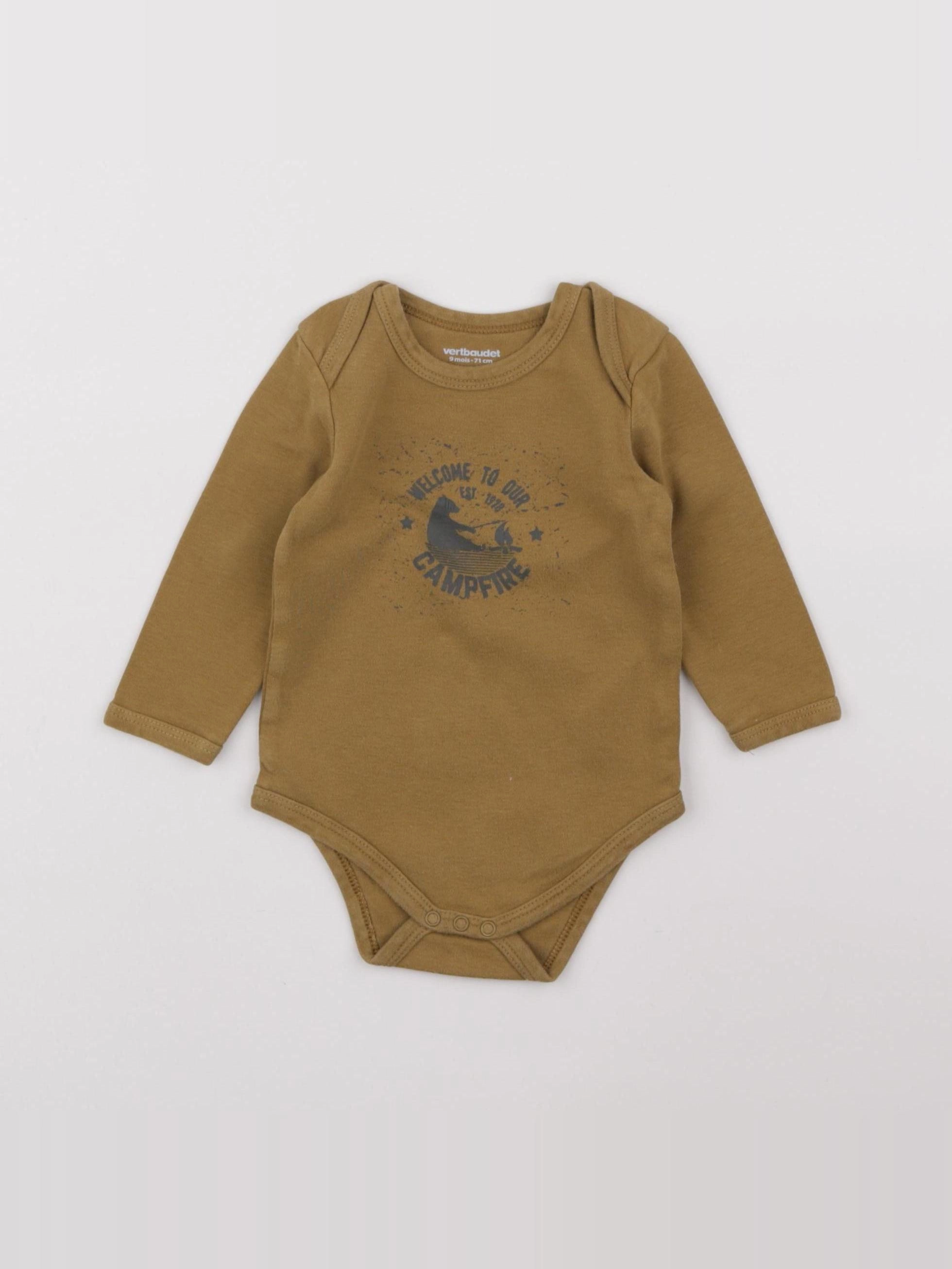 Vertbaudet - body marron - 9 mois