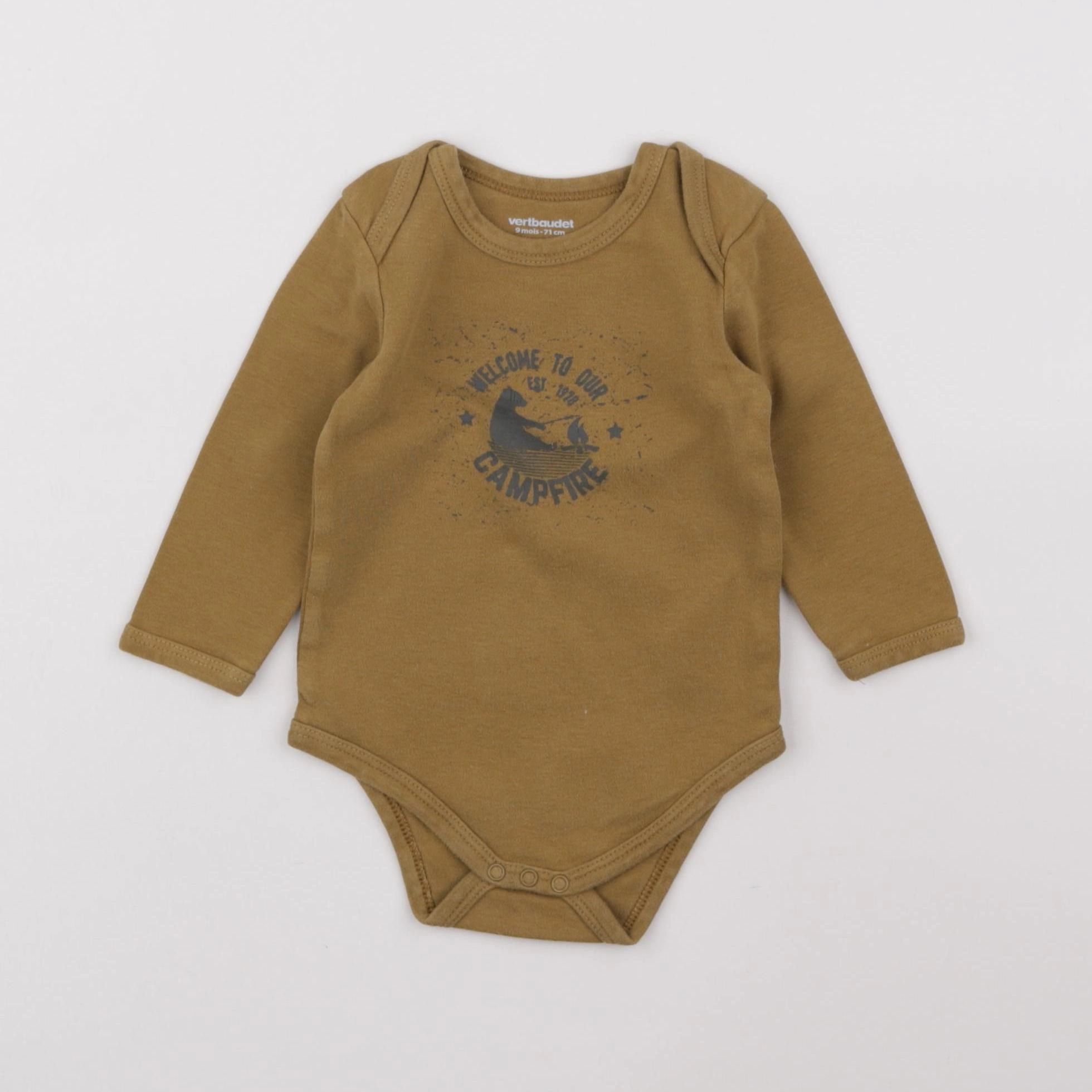 Vertbaudet - body marron - 9 mois