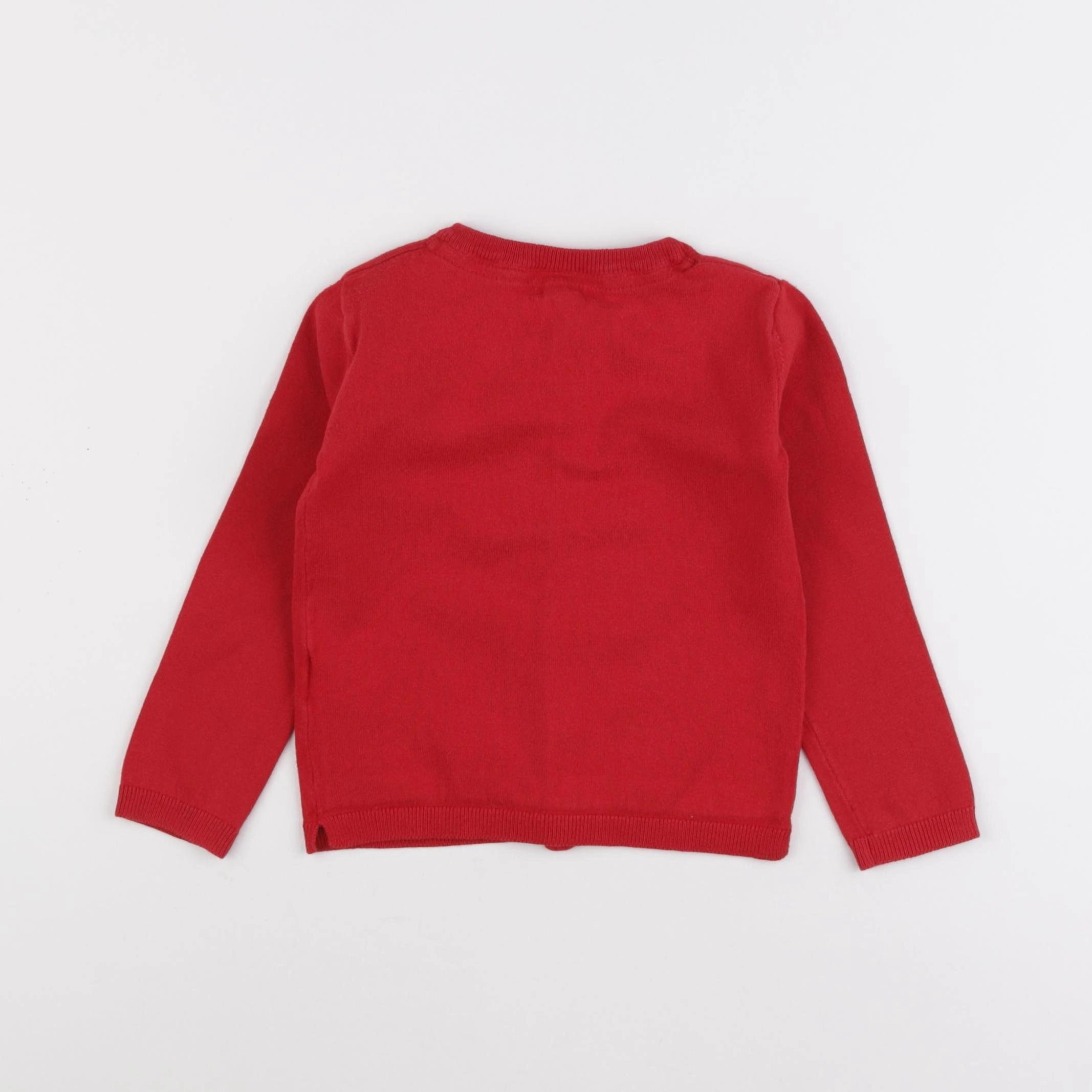 Vertbaudet - gilet rouge - 3 ans