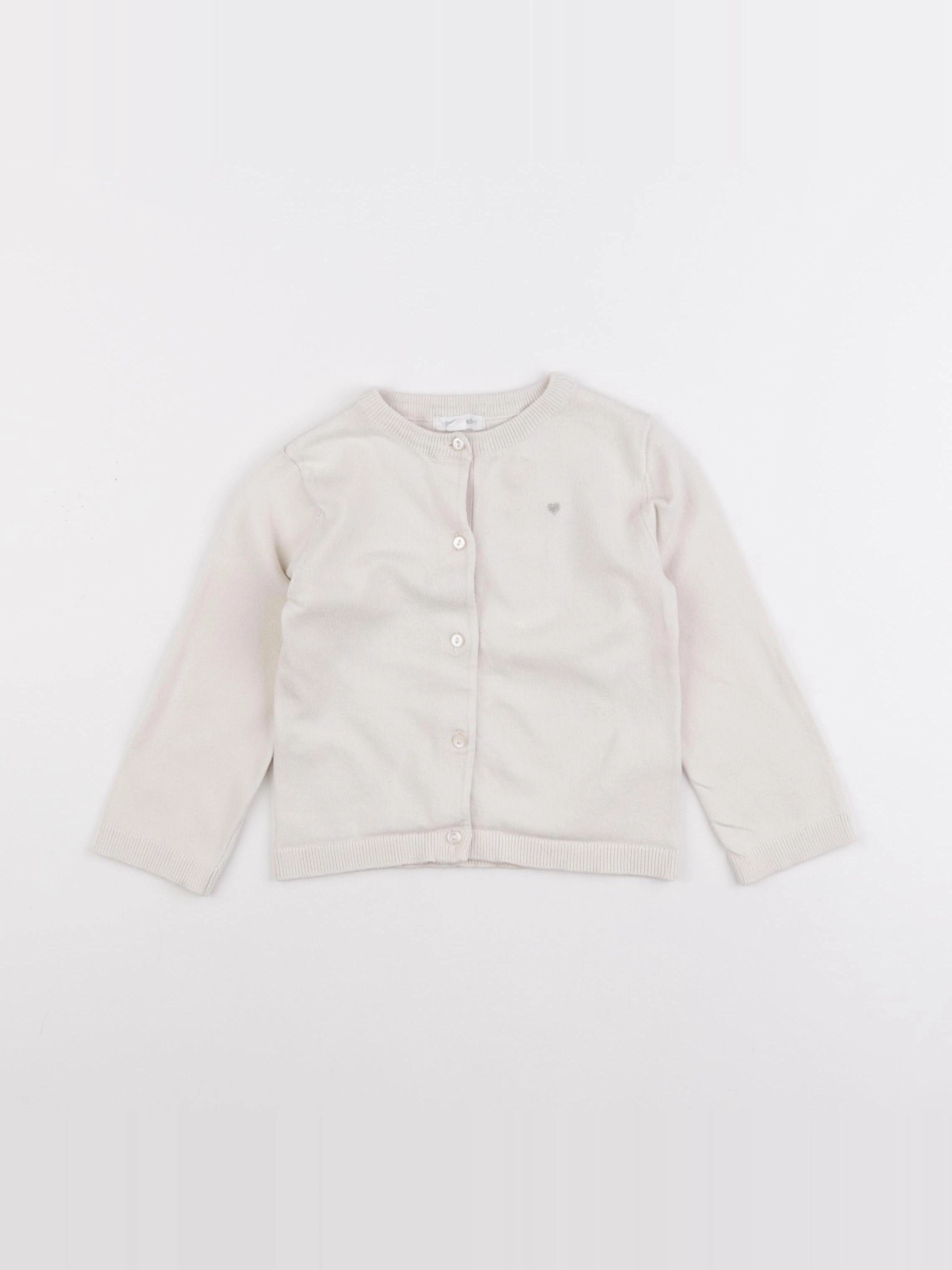 Vertbaudet - gilet blanc - 3 ans
