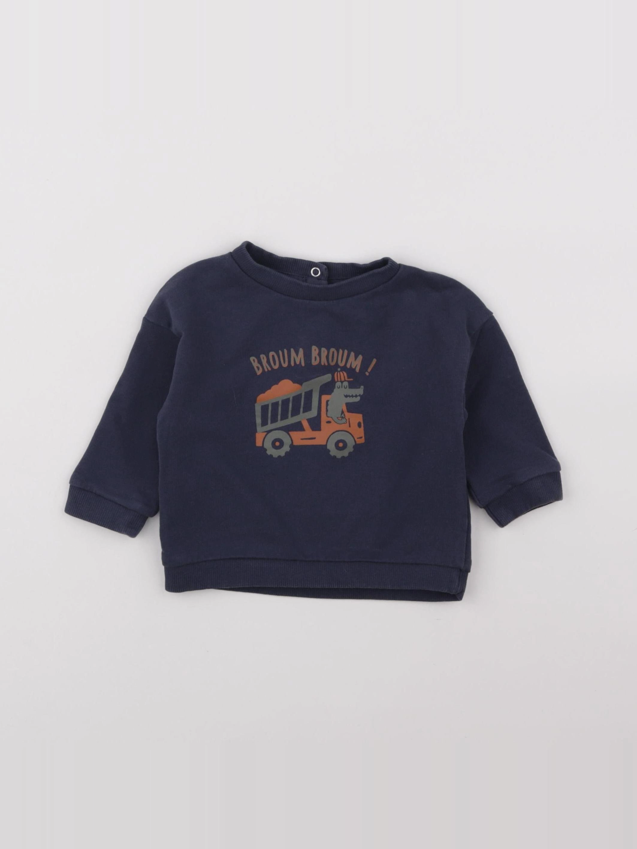 Vertbaudet - sweat bleu - 9 mois