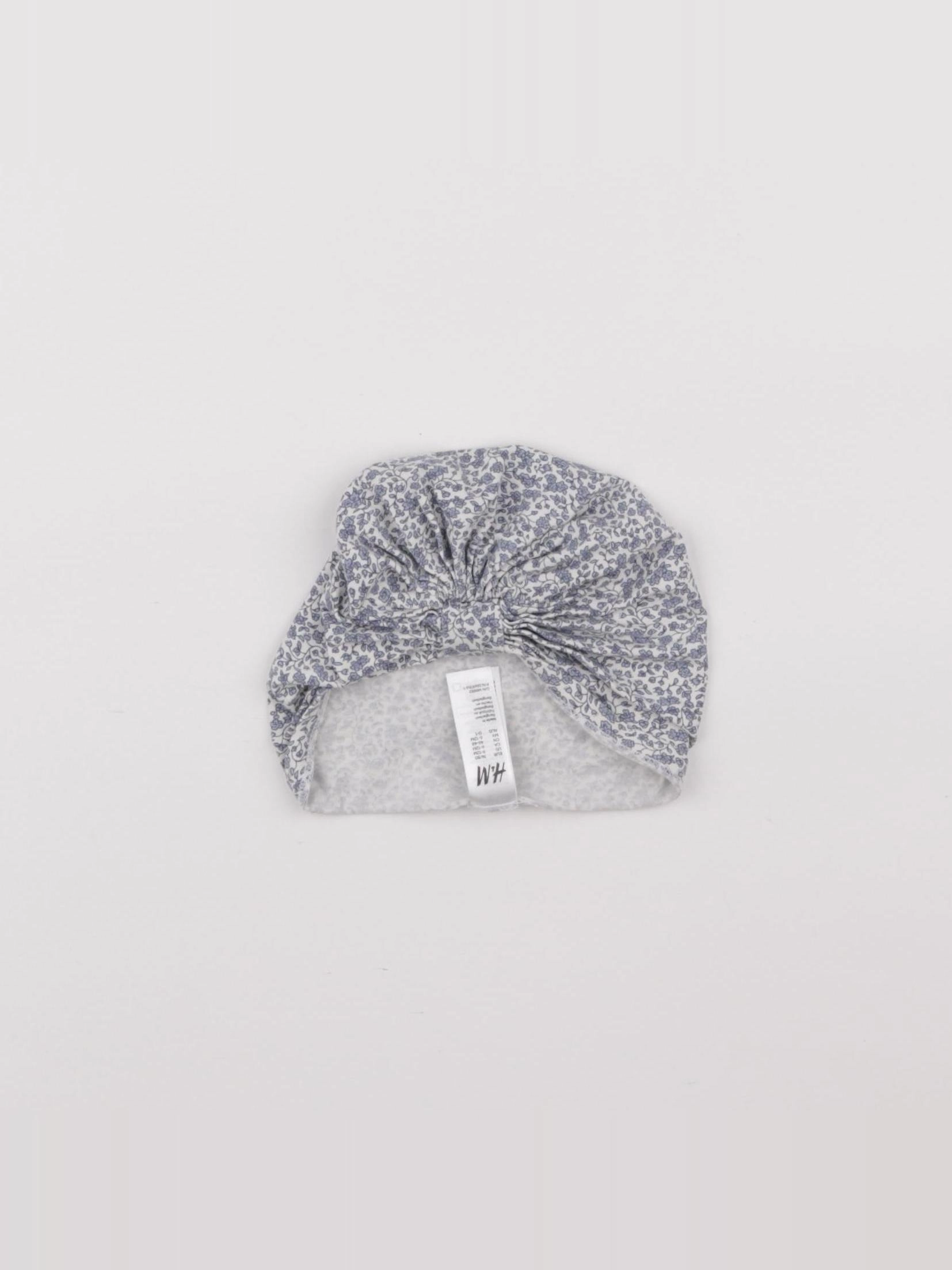 H&M - bonnet bleu, blanc - 9/12 mois