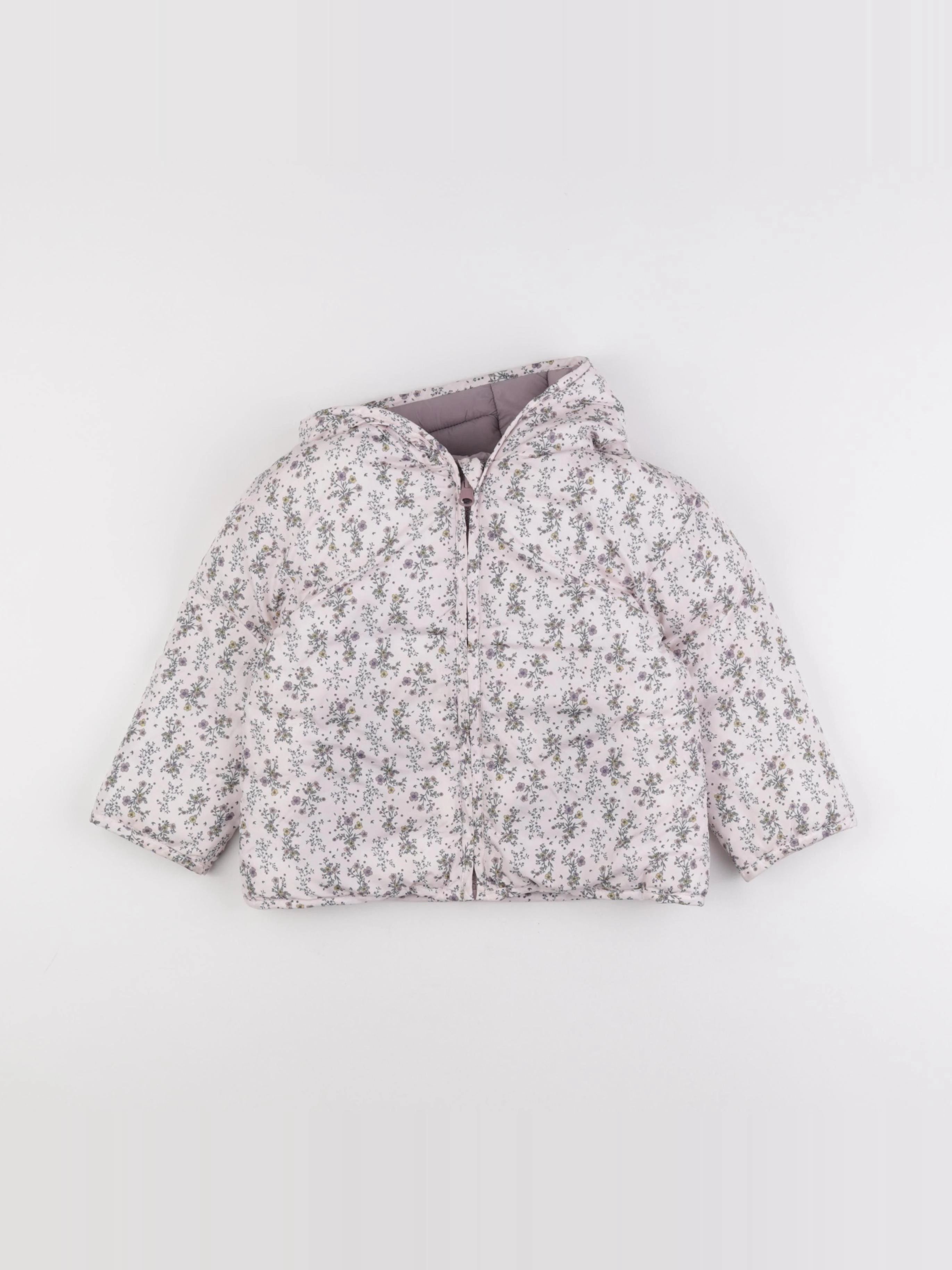 Vertbaudet - doudoune réversible violet, rose - 3 ans