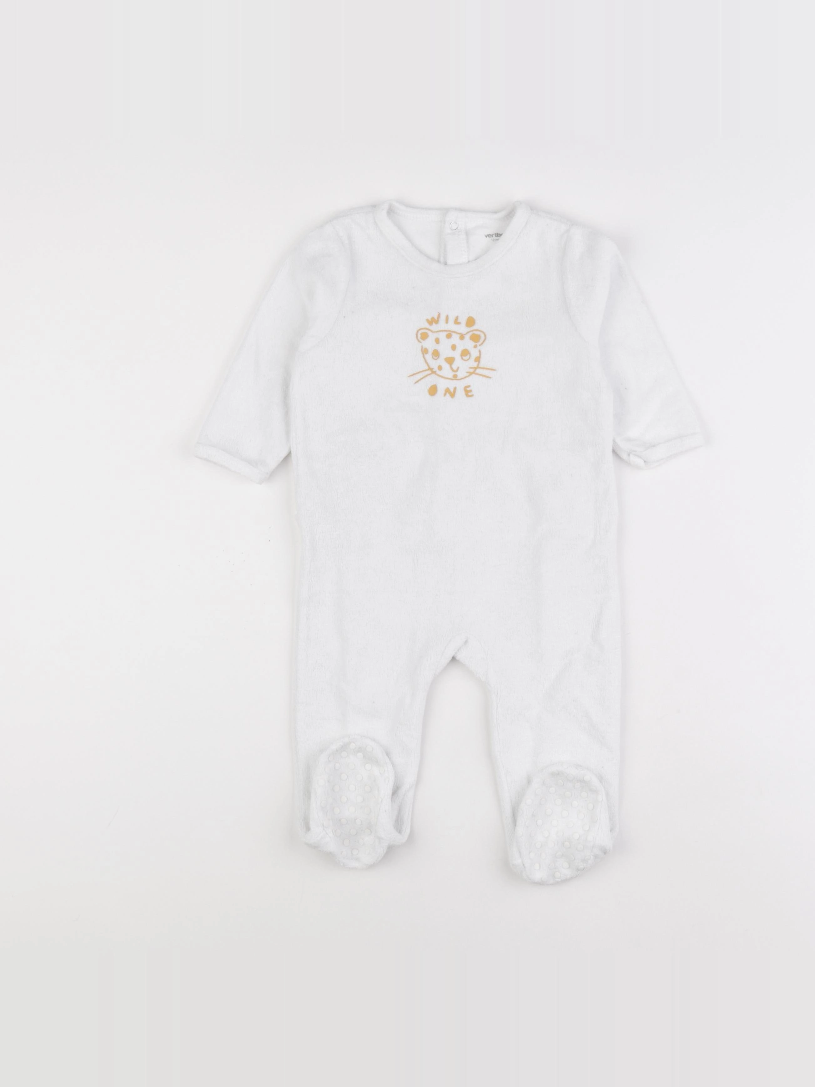 Vertbaudet - pyjama velours blanc - 12 mois