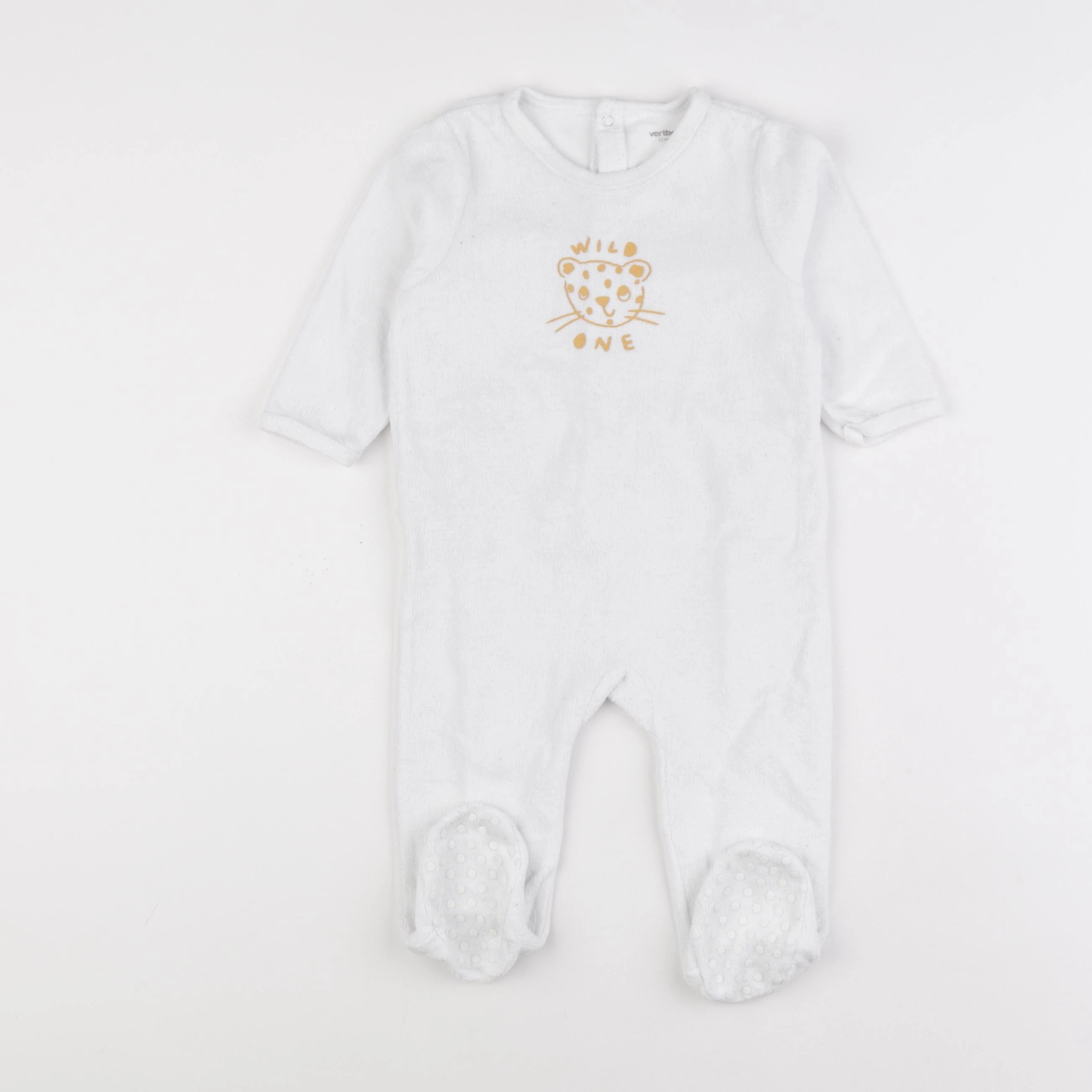 Vertbaudet - pyjama velours blanc - 12 mois