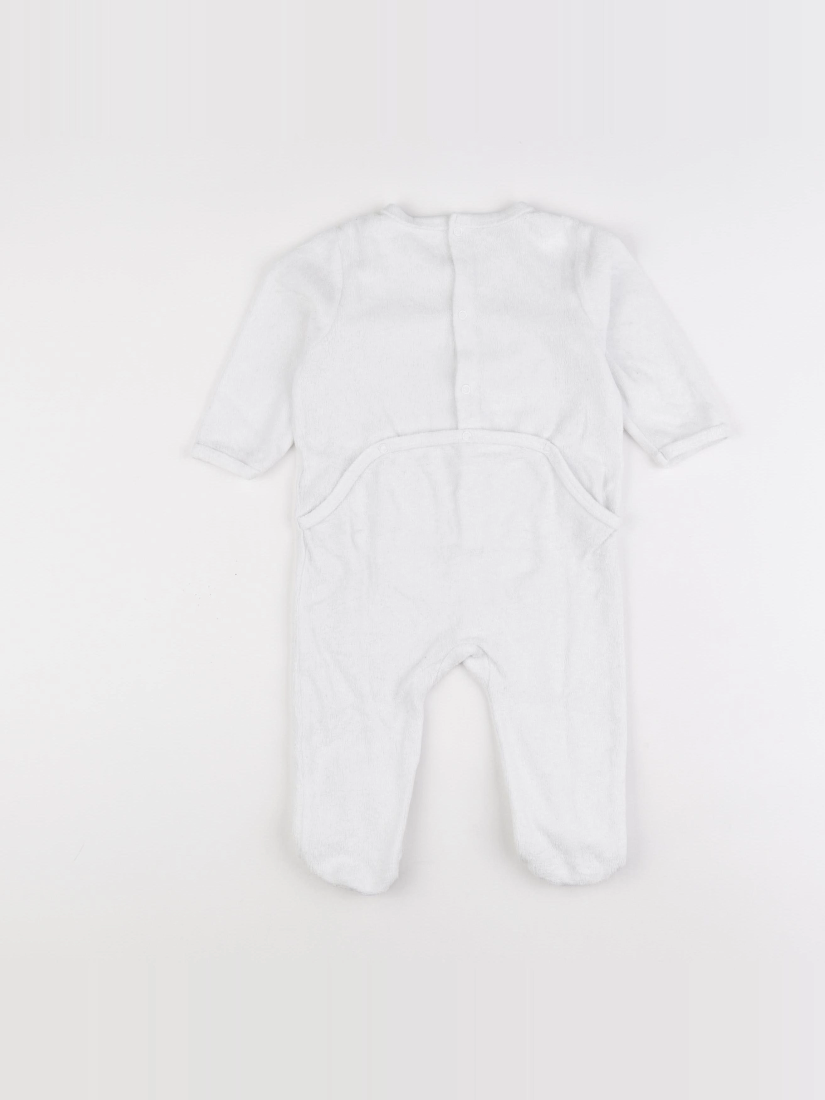 Vertbaudet - pyjama velours blanc - 12 mois