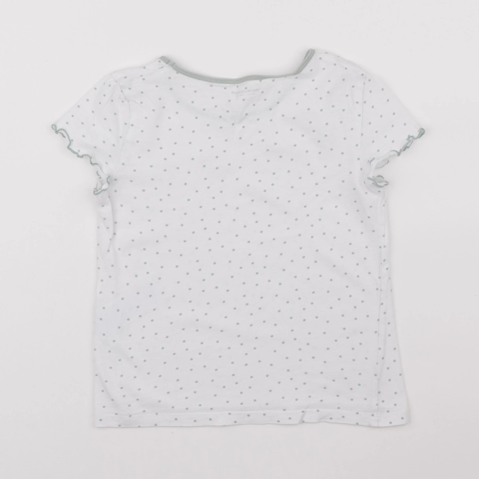 Vertbaudet - maillot de corps blanc, vert - 8 ans
