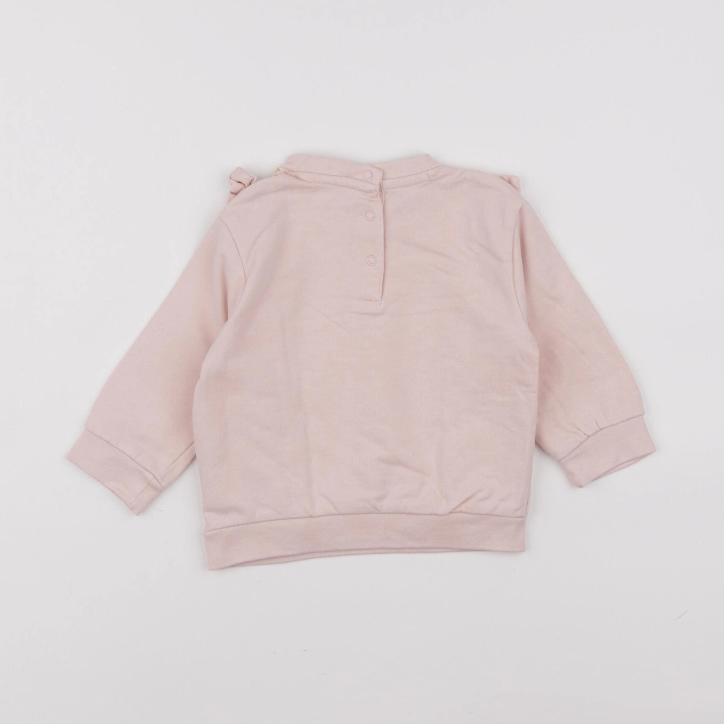 Vertbaudet - sweat rose - 12 mois