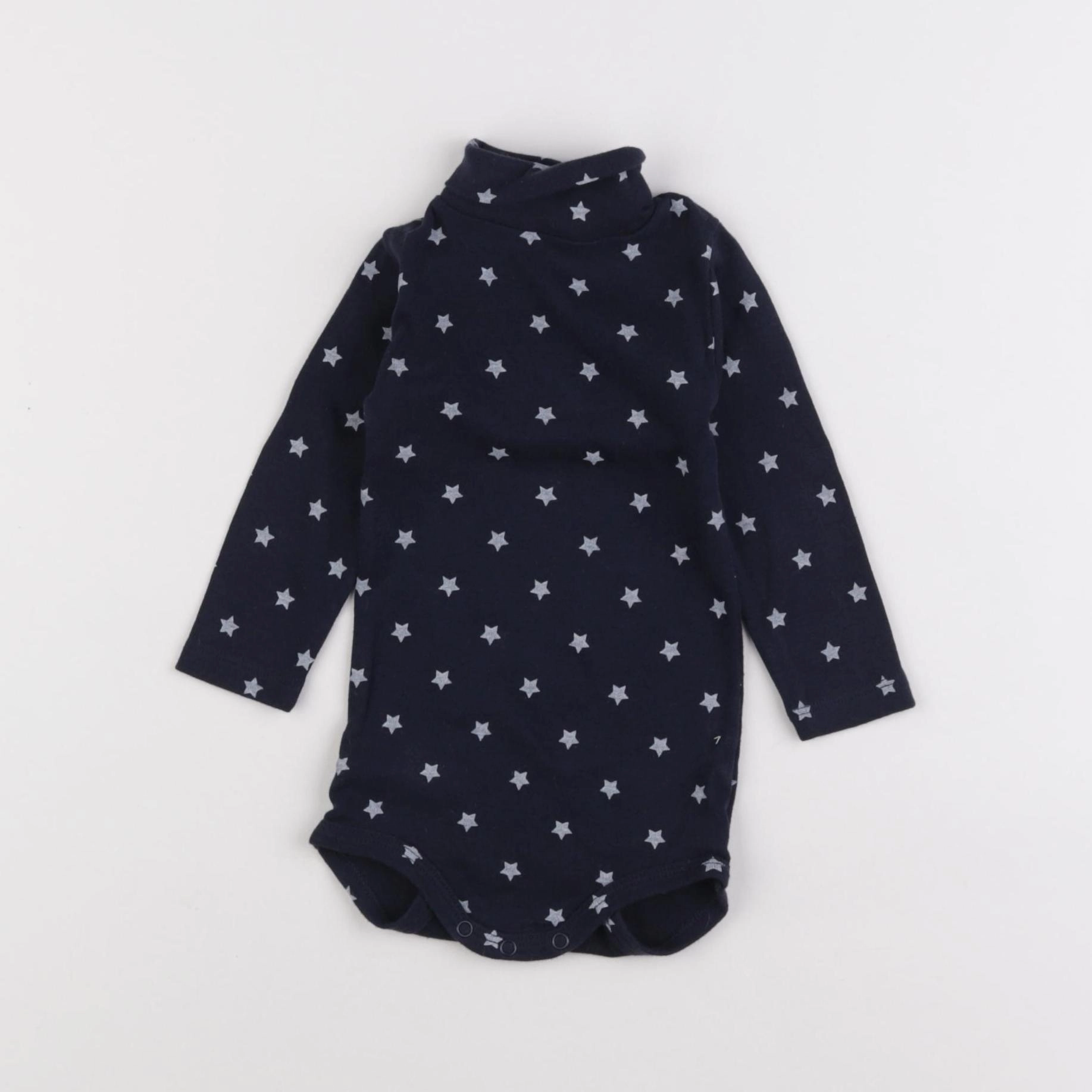 Petit Bateau - body à col bleu - 6 mois