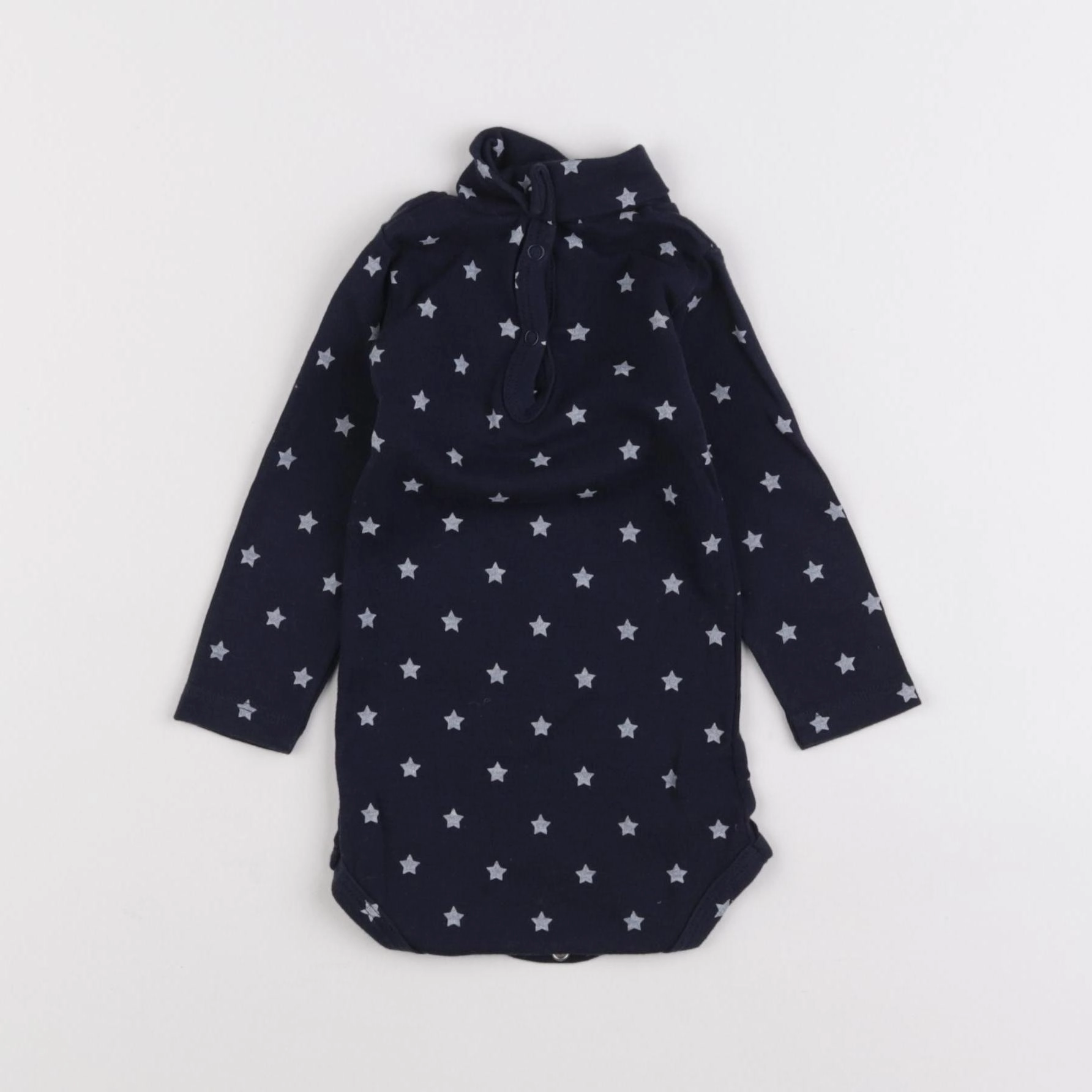 Petit Bateau - body à col bleu - 6 mois