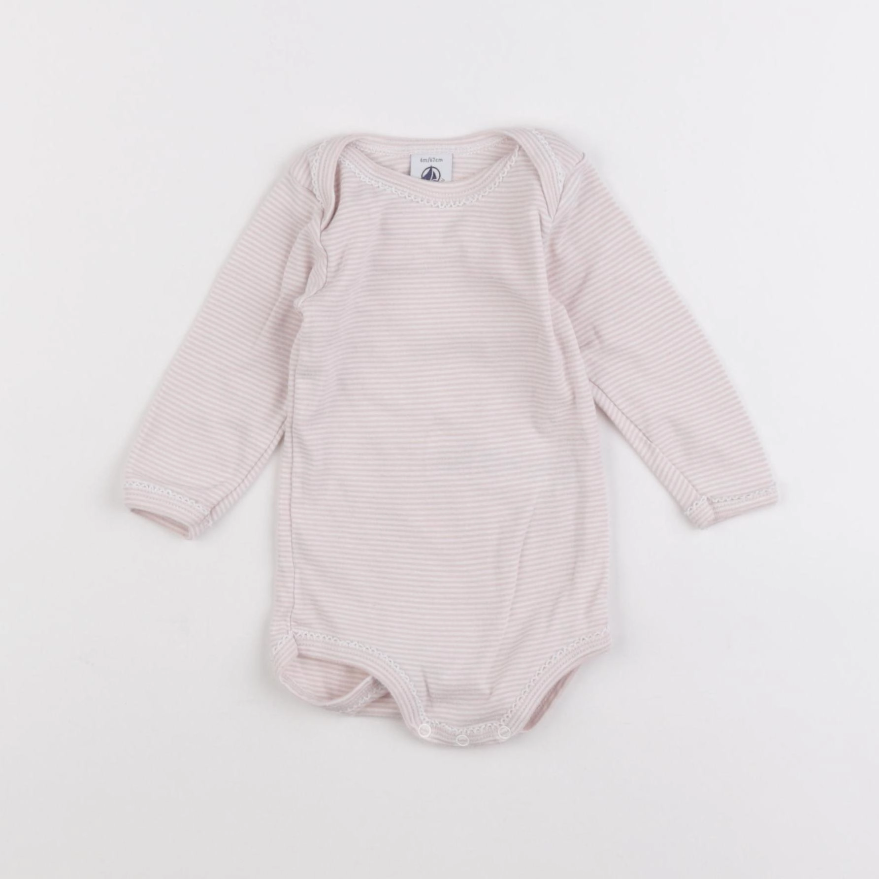 Petit Bateau - body rose - 6 mois