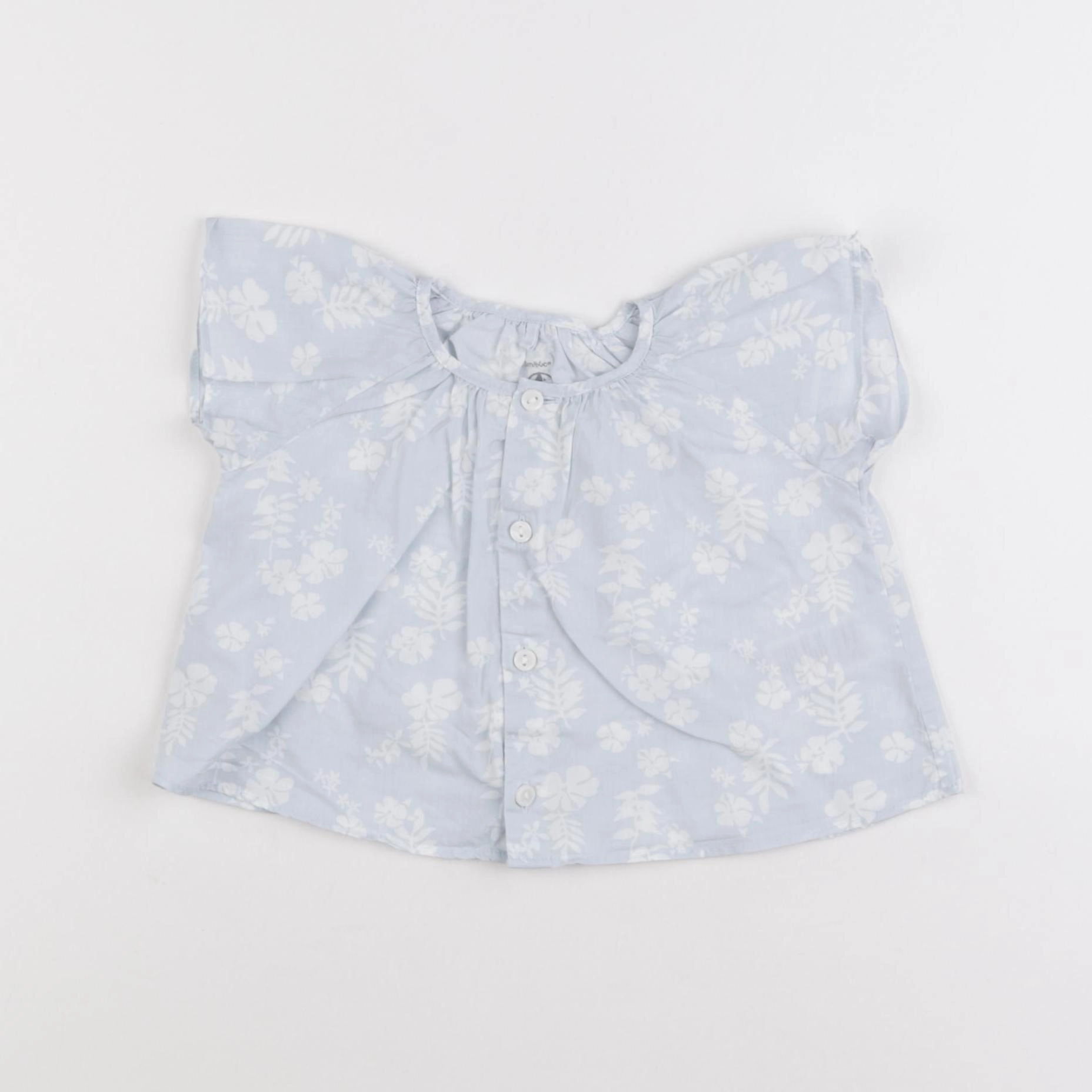 Petit Bateau - blouse bleu - 3 mois