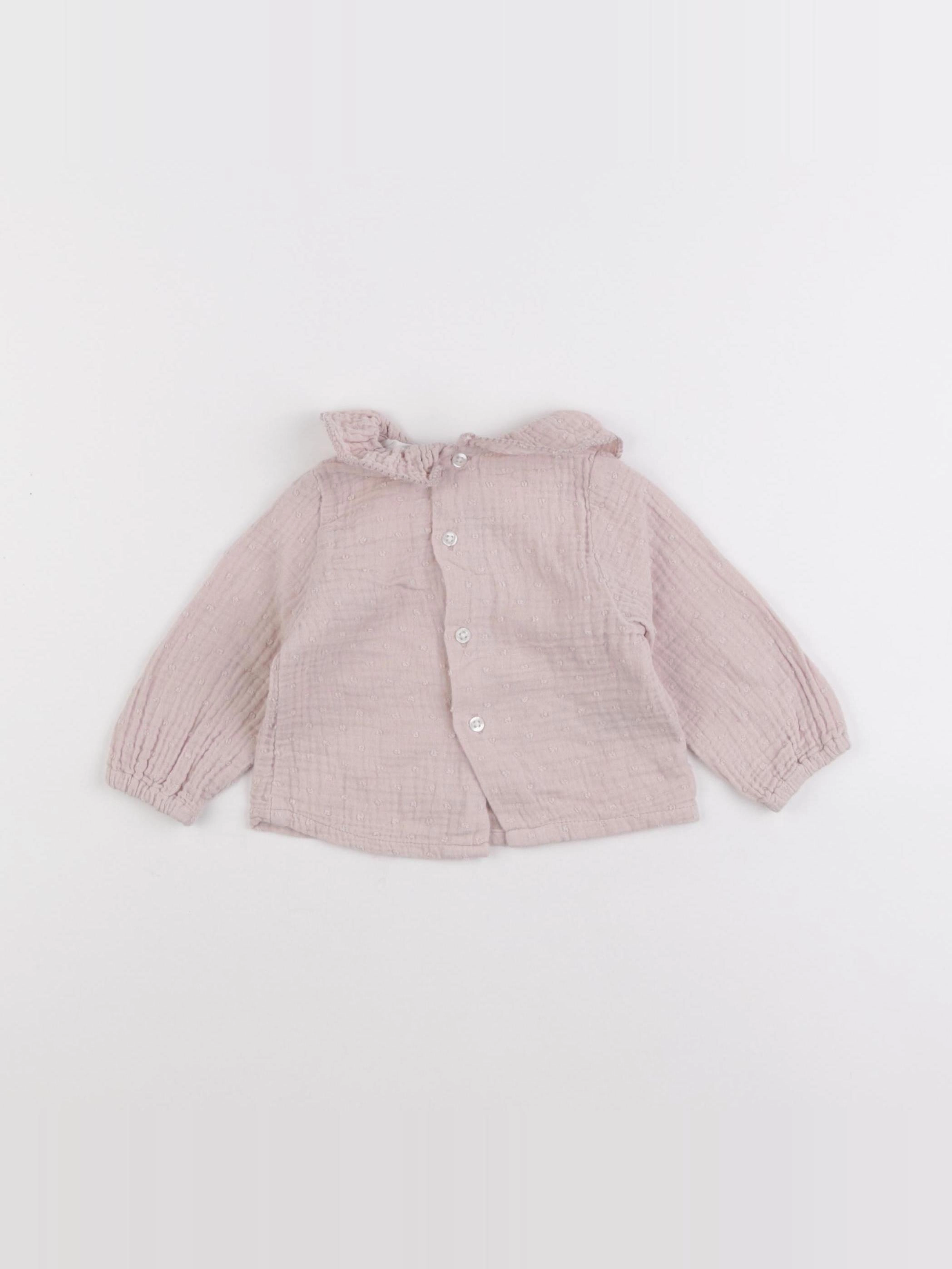Mango - blouse rose - 3/6 mois