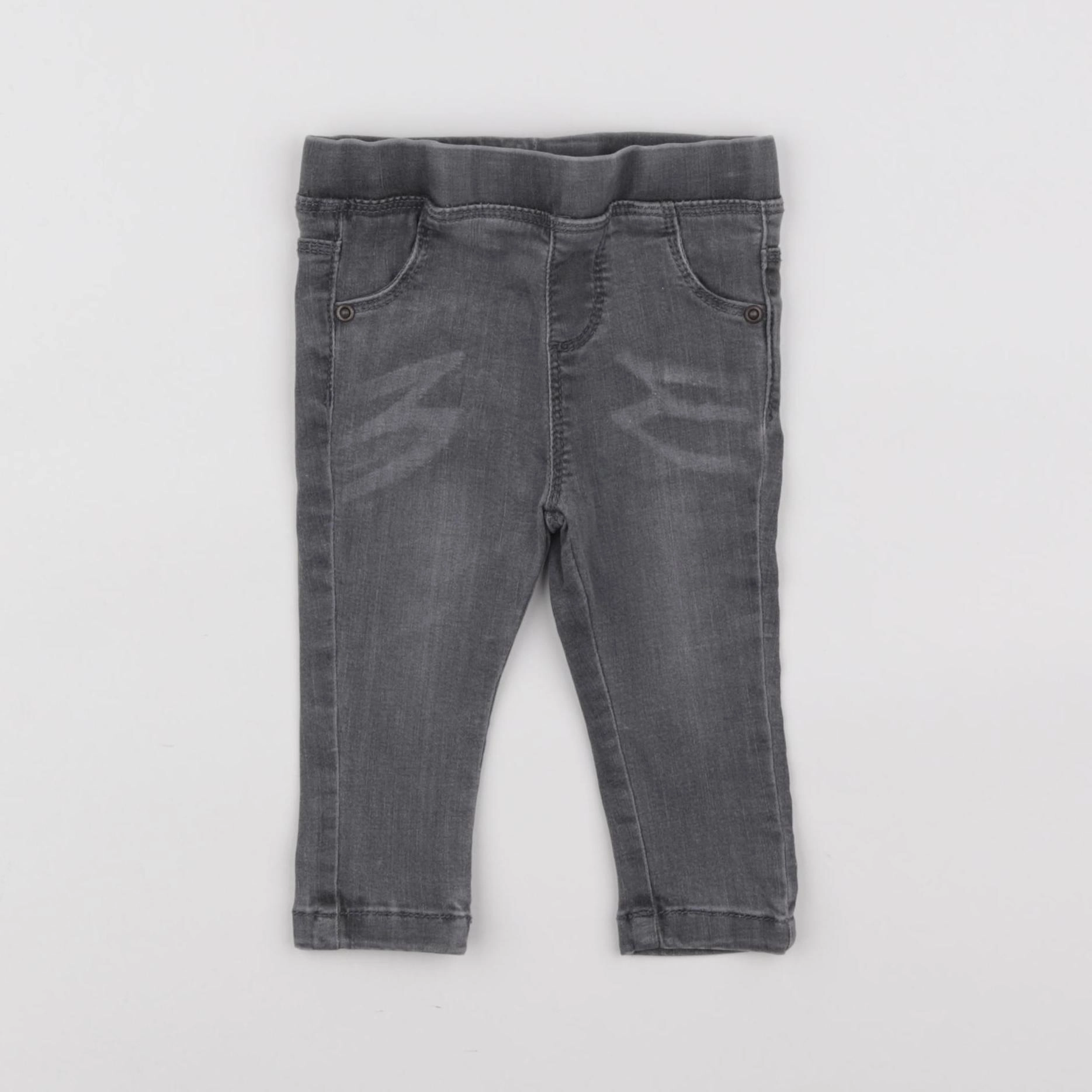 Vertbaudet - jegging gris - 9 mois