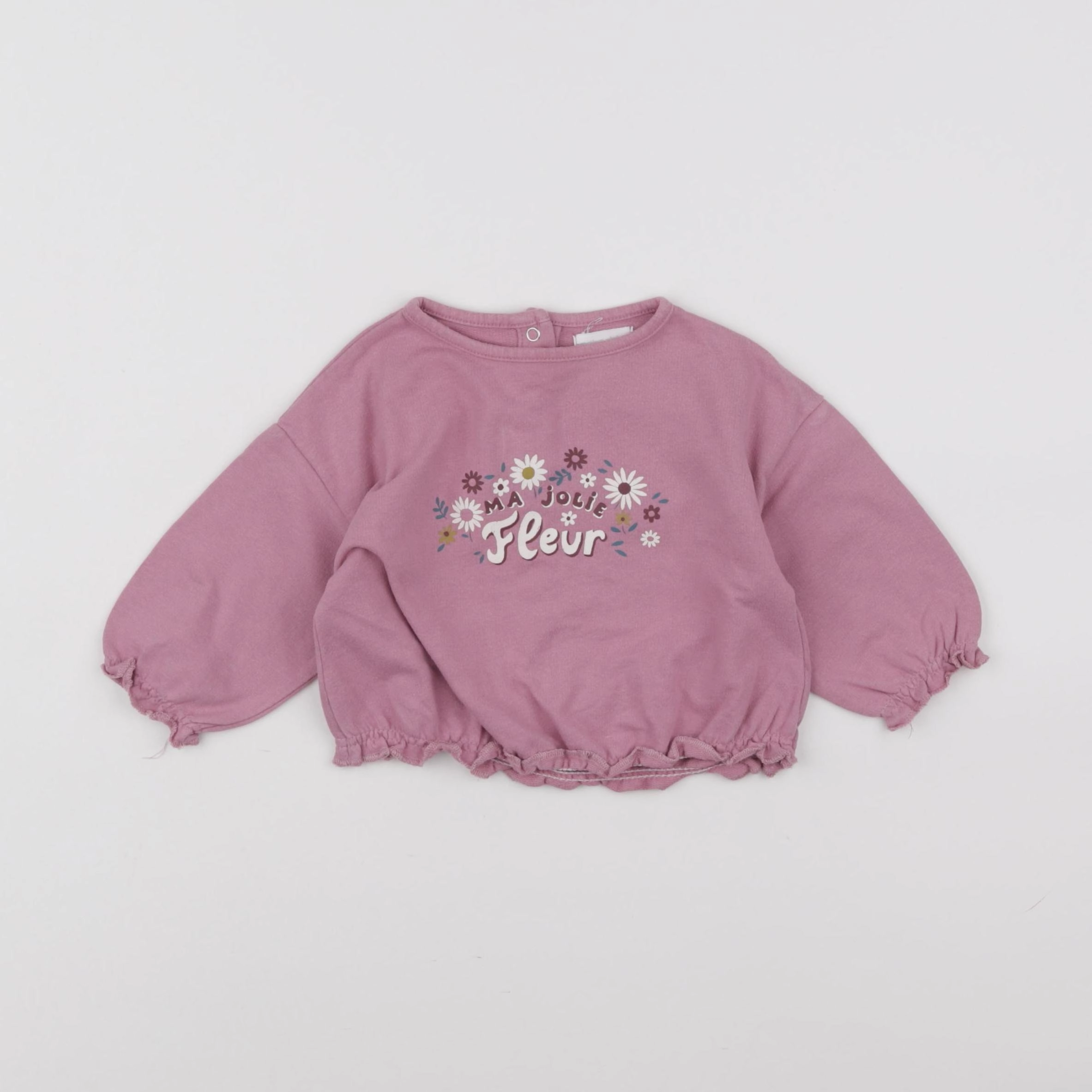 Vertbaudet - sweat violet - 6 mois
