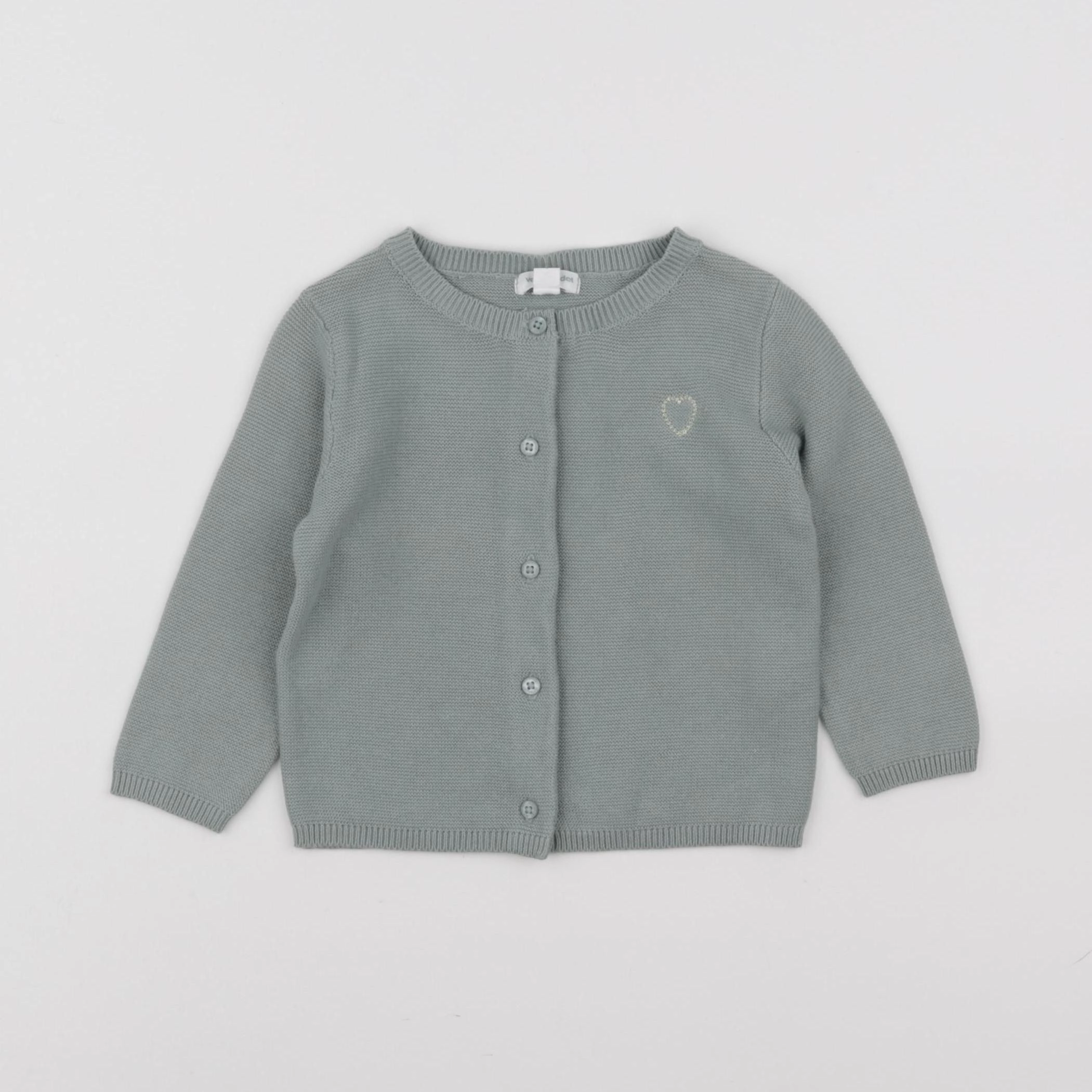 Vertbaudet - gilet vert - 9 mois