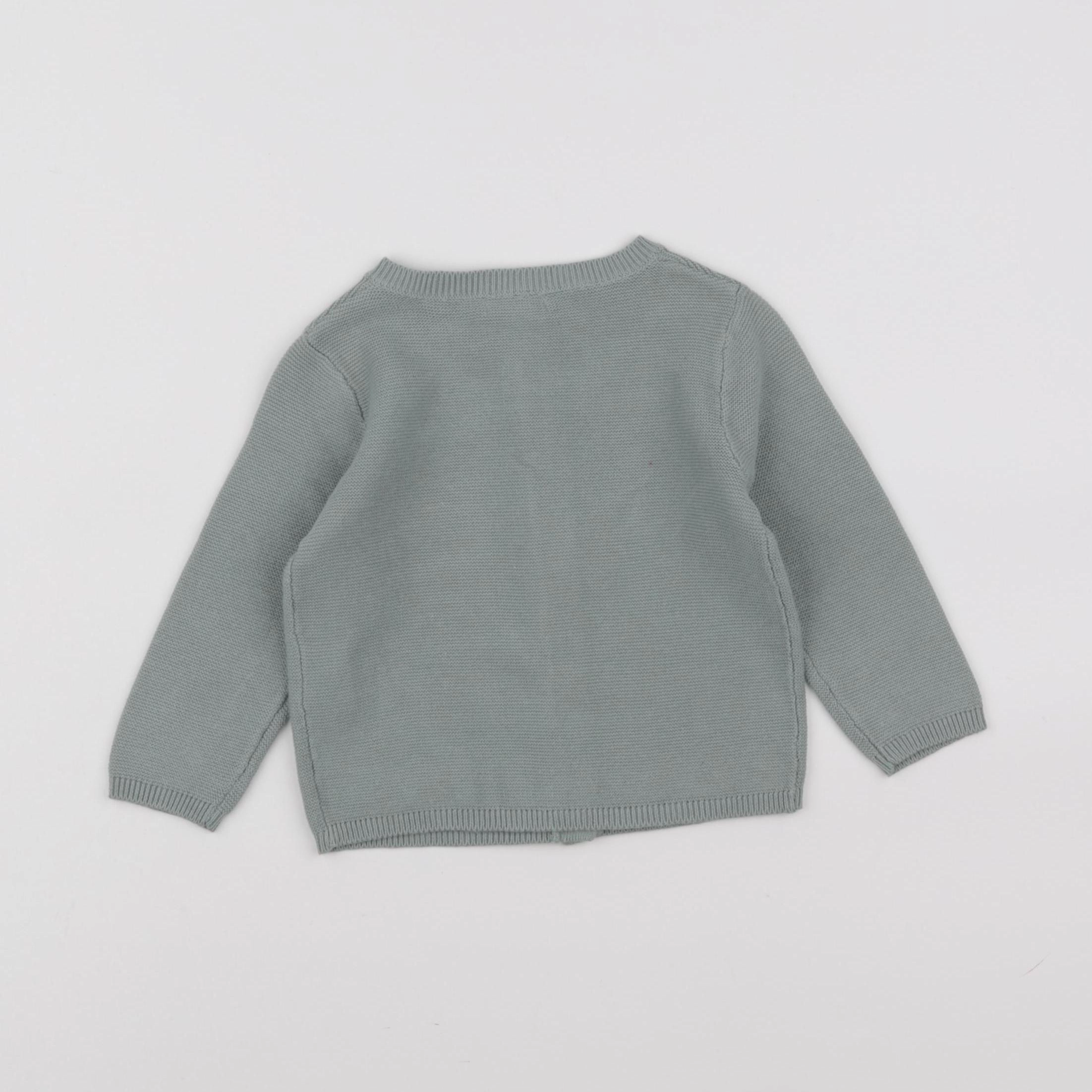 Vertbaudet - gilet vert - 9 mois
