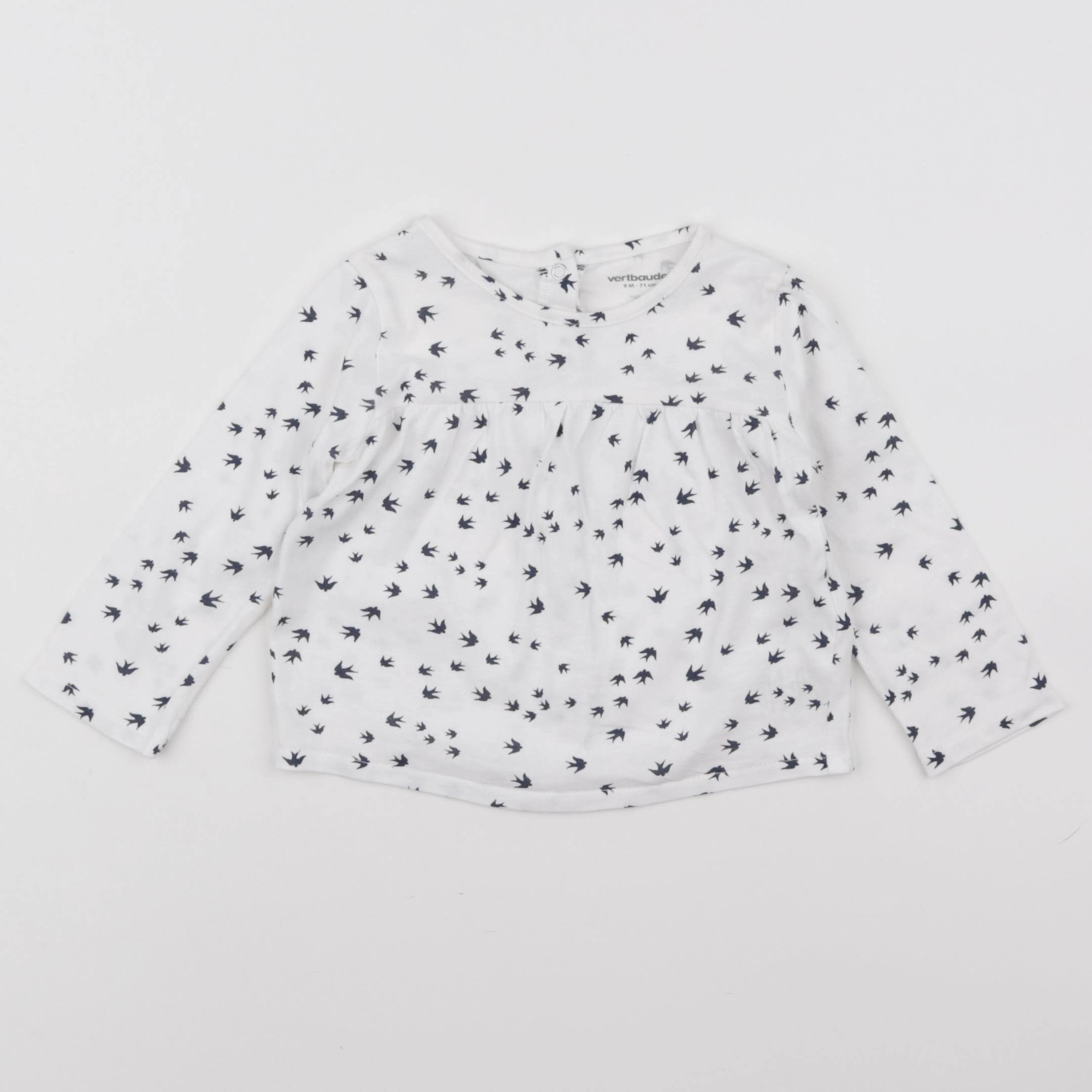 Vertbaudet - tee-shirt blanc - 9 mois