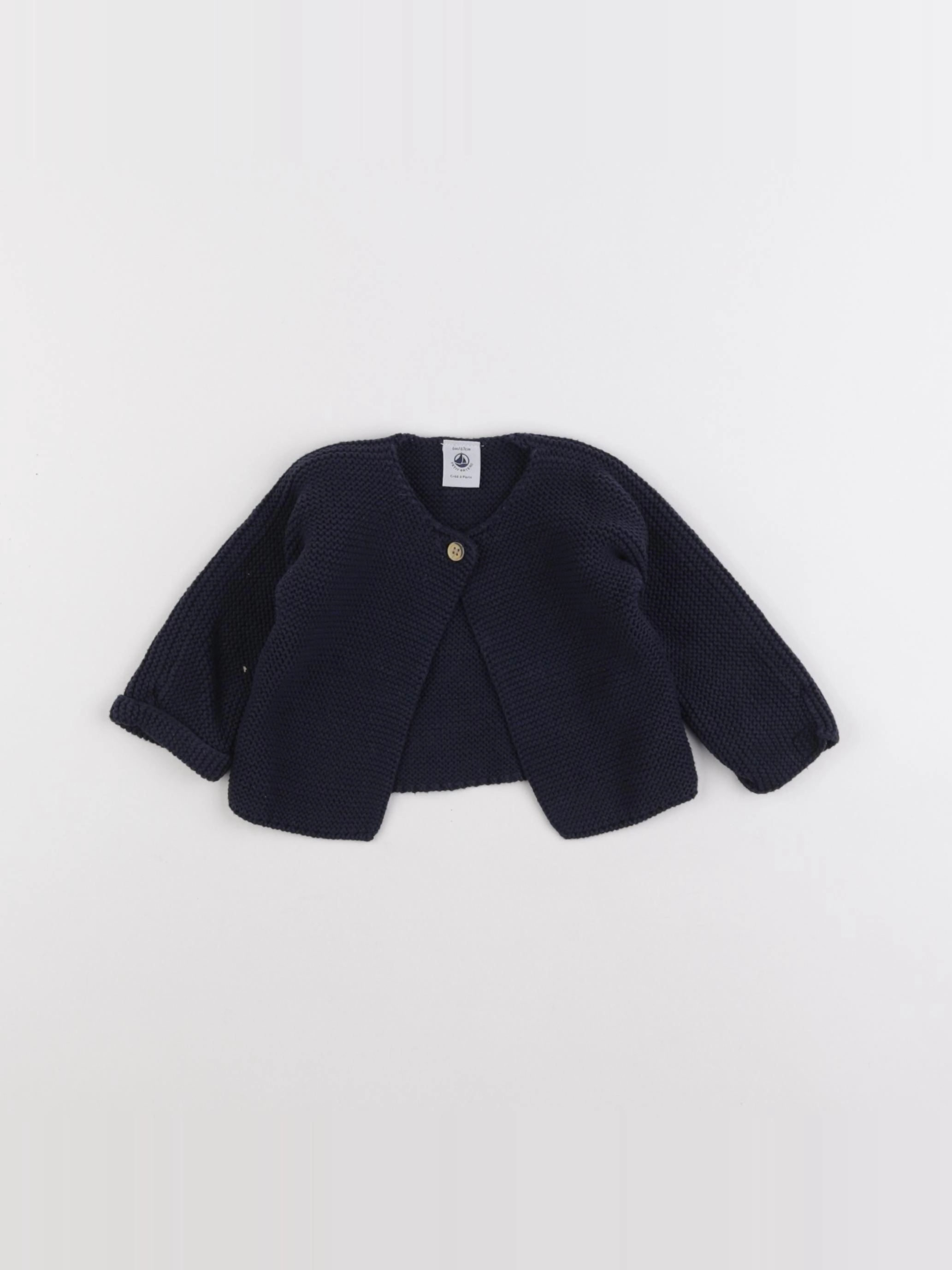 Petit Bateau - gilet bleu - 6 mois