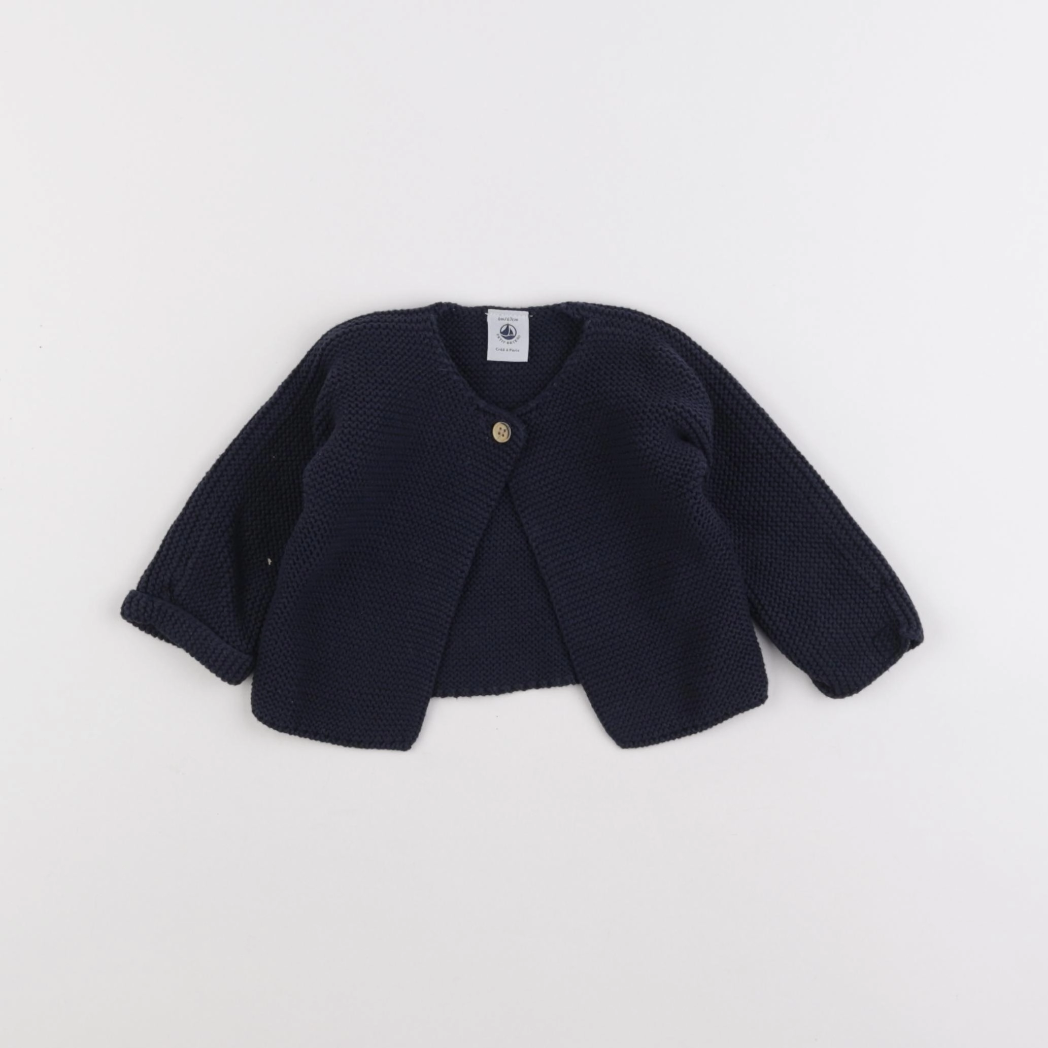 Petit Bateau - gilet bleu - 6 mois