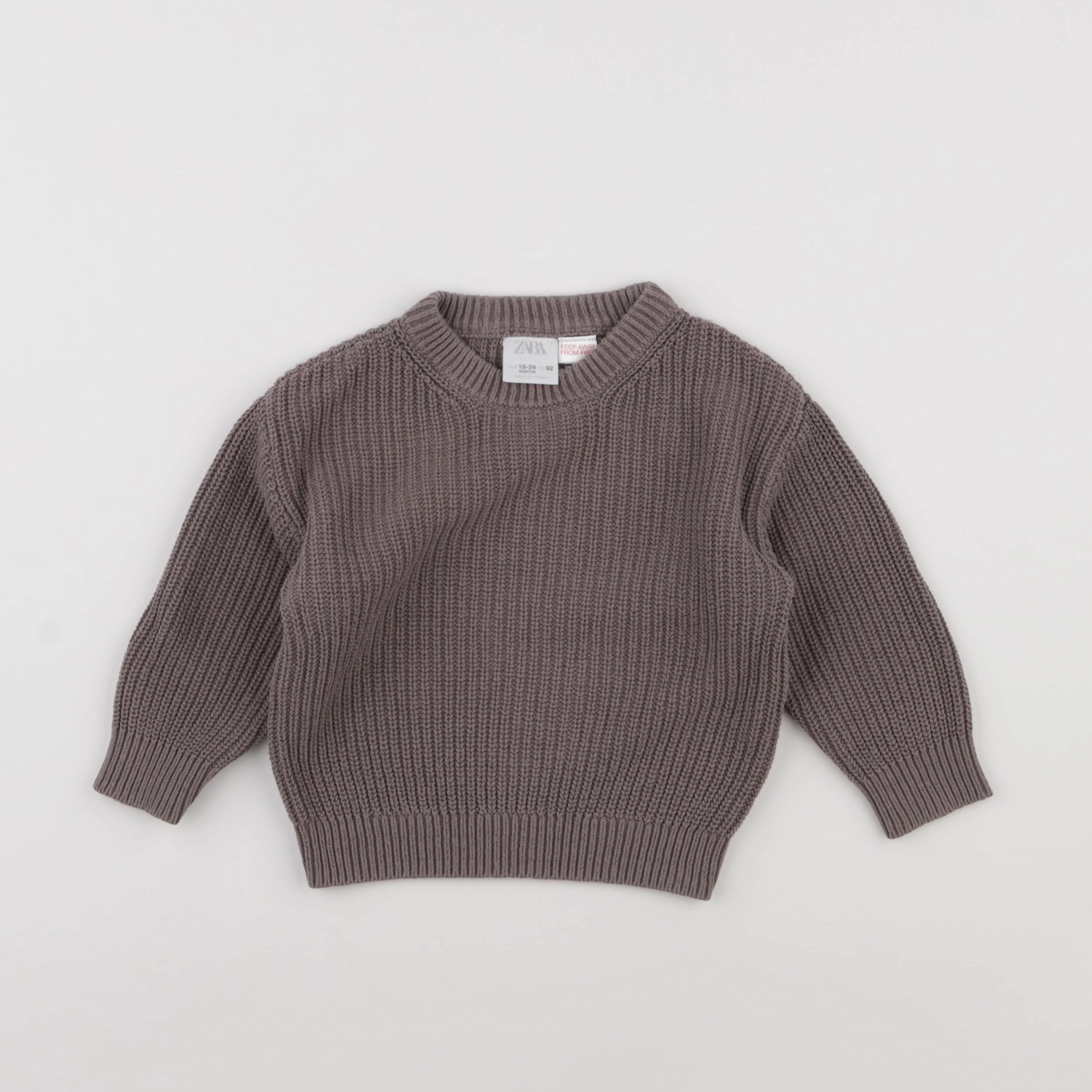 Zara - pull marron - 18/24 mois
