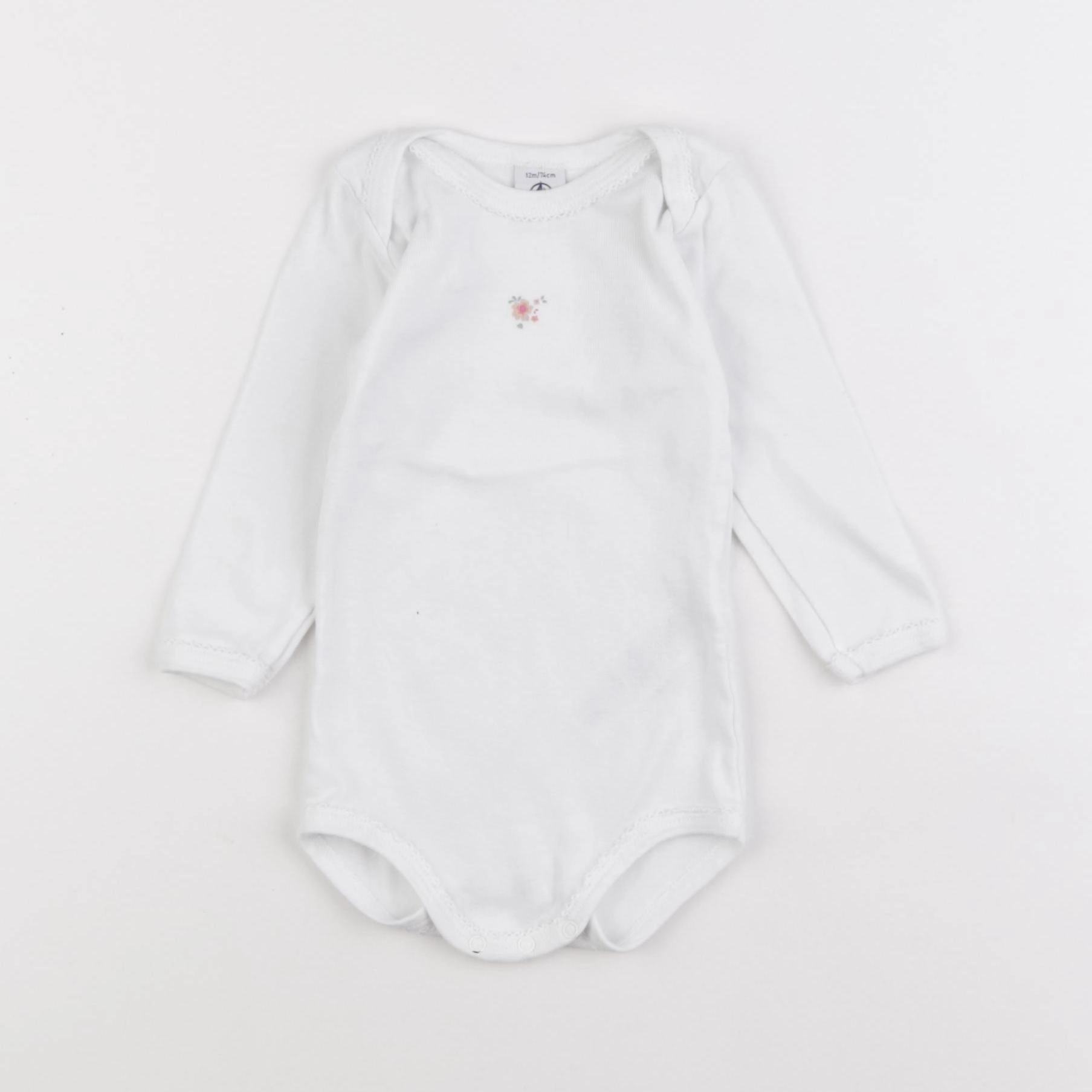 Petit Bateau - body blanc - 12 mois