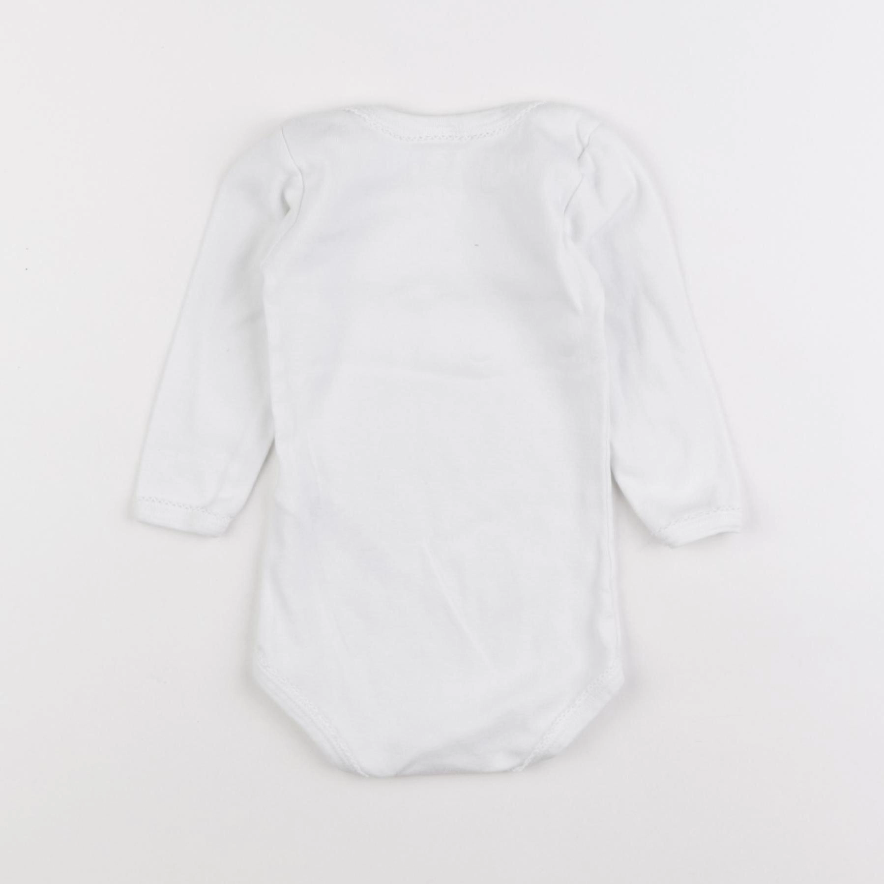Petit Bateau - body blanc - 12 mois