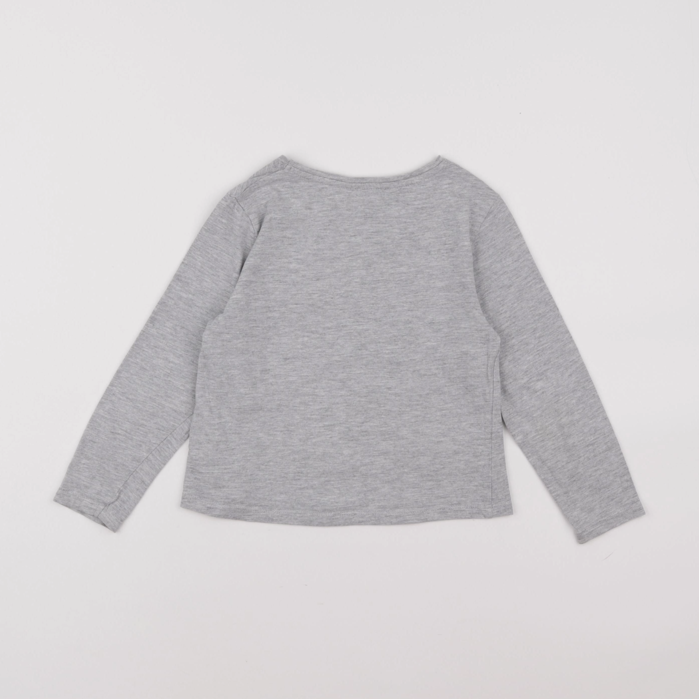Vertbaudet - tee-shirt gris, rose - 6 ans